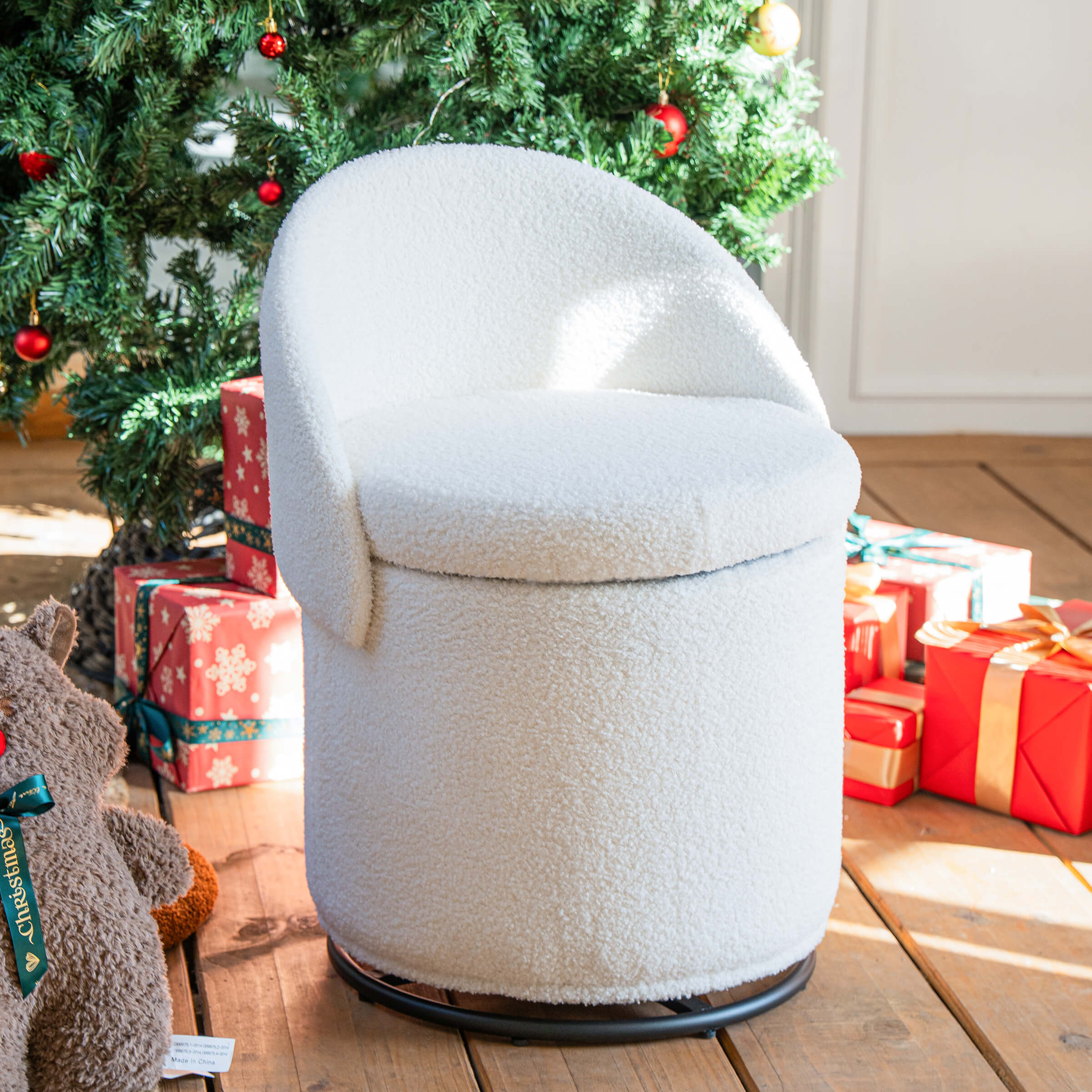 ROCITY Modern Armless Swivel Storage Ottoman 1 PCS - 2307OT