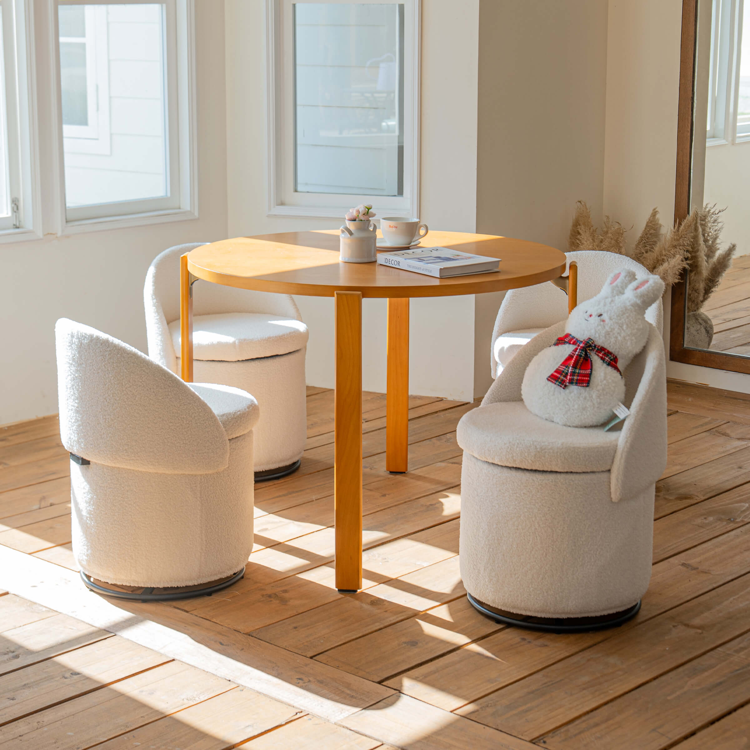 ROCITY Modern Armless Swivel Storage Ottoman 1 PCS - 2307OT