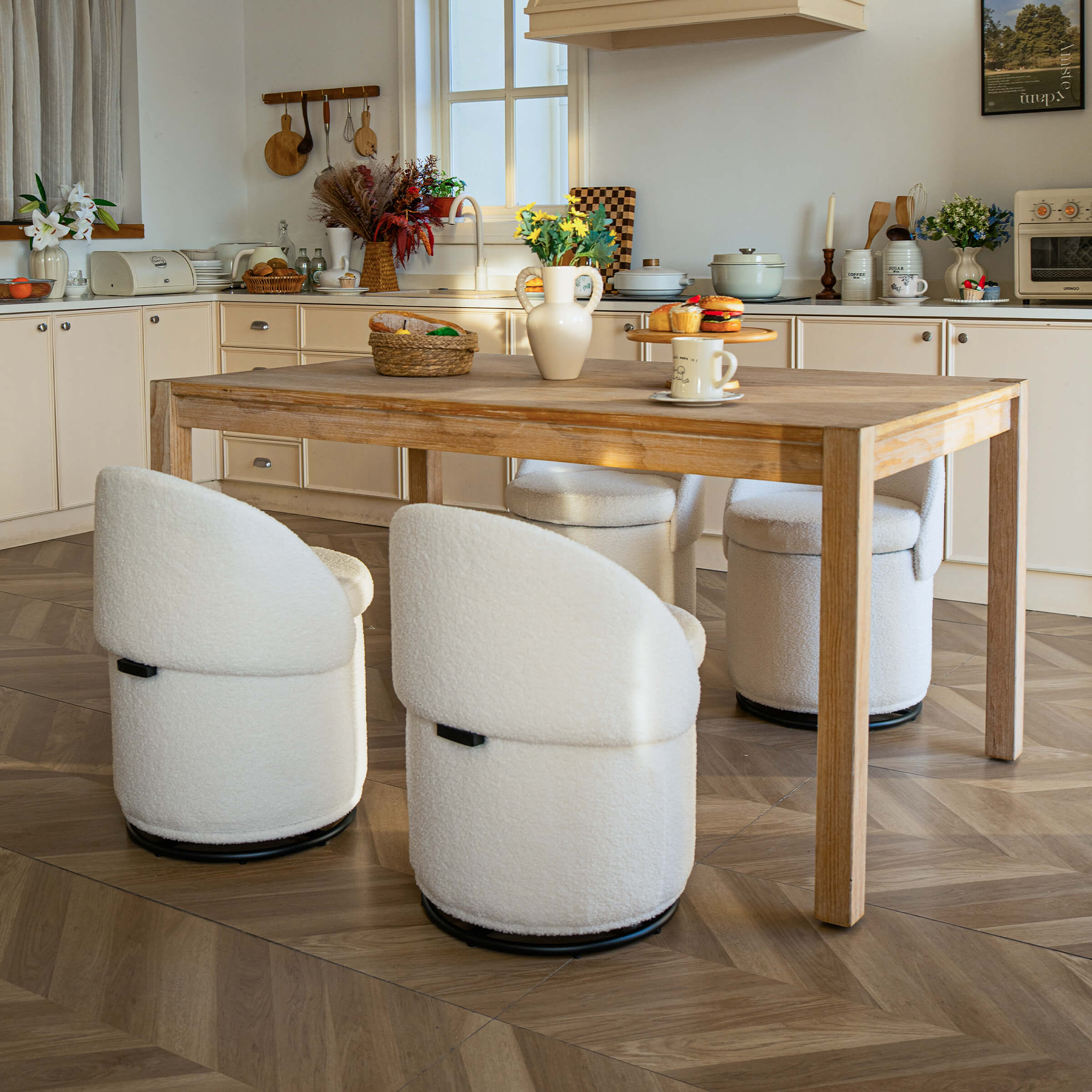 ROCITY Modern Armless Swivel Storage Ottoman 1 PCS - 2307OT