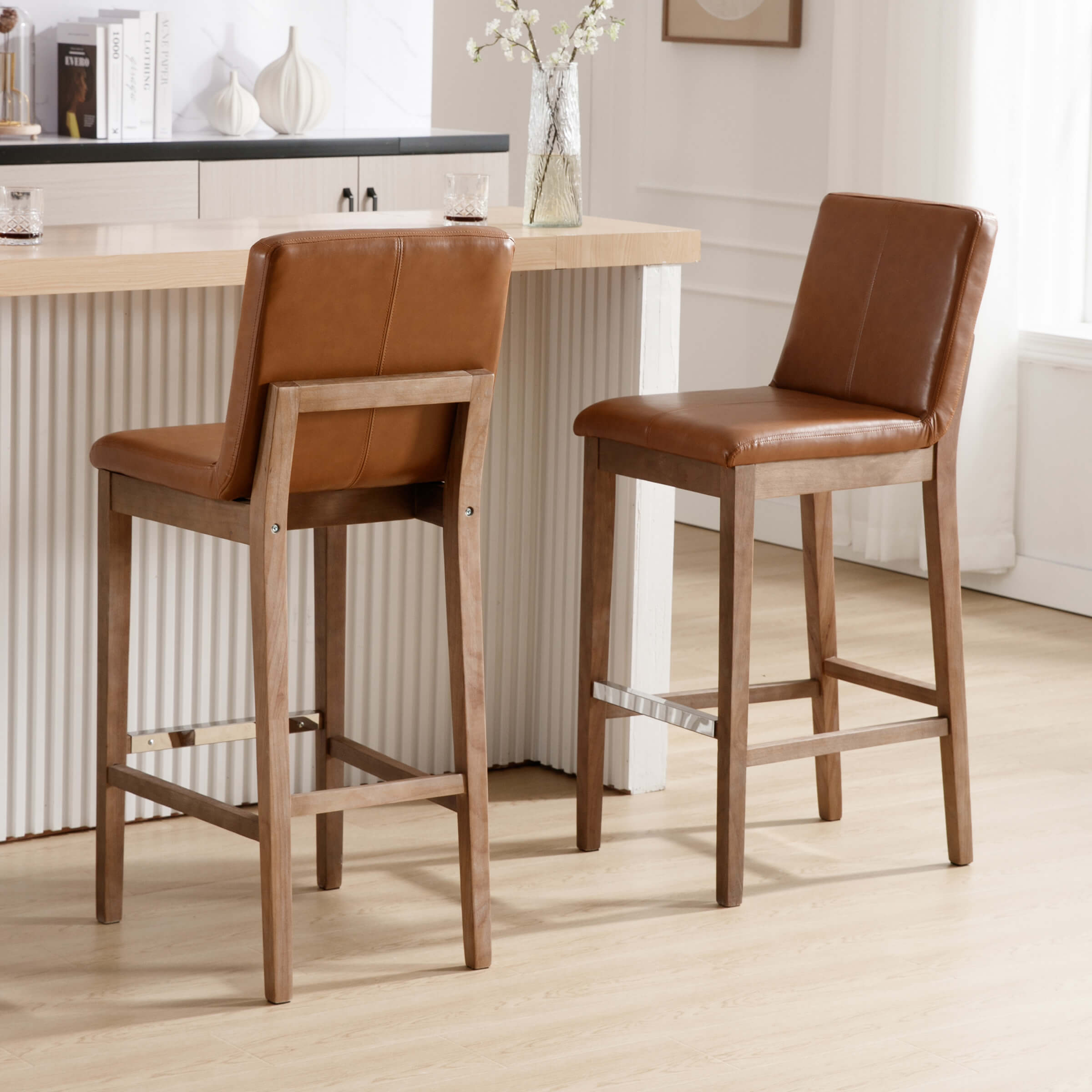 Kmax 26"H Modern Counter Height Bar Stools Set of 2 - 5730CS