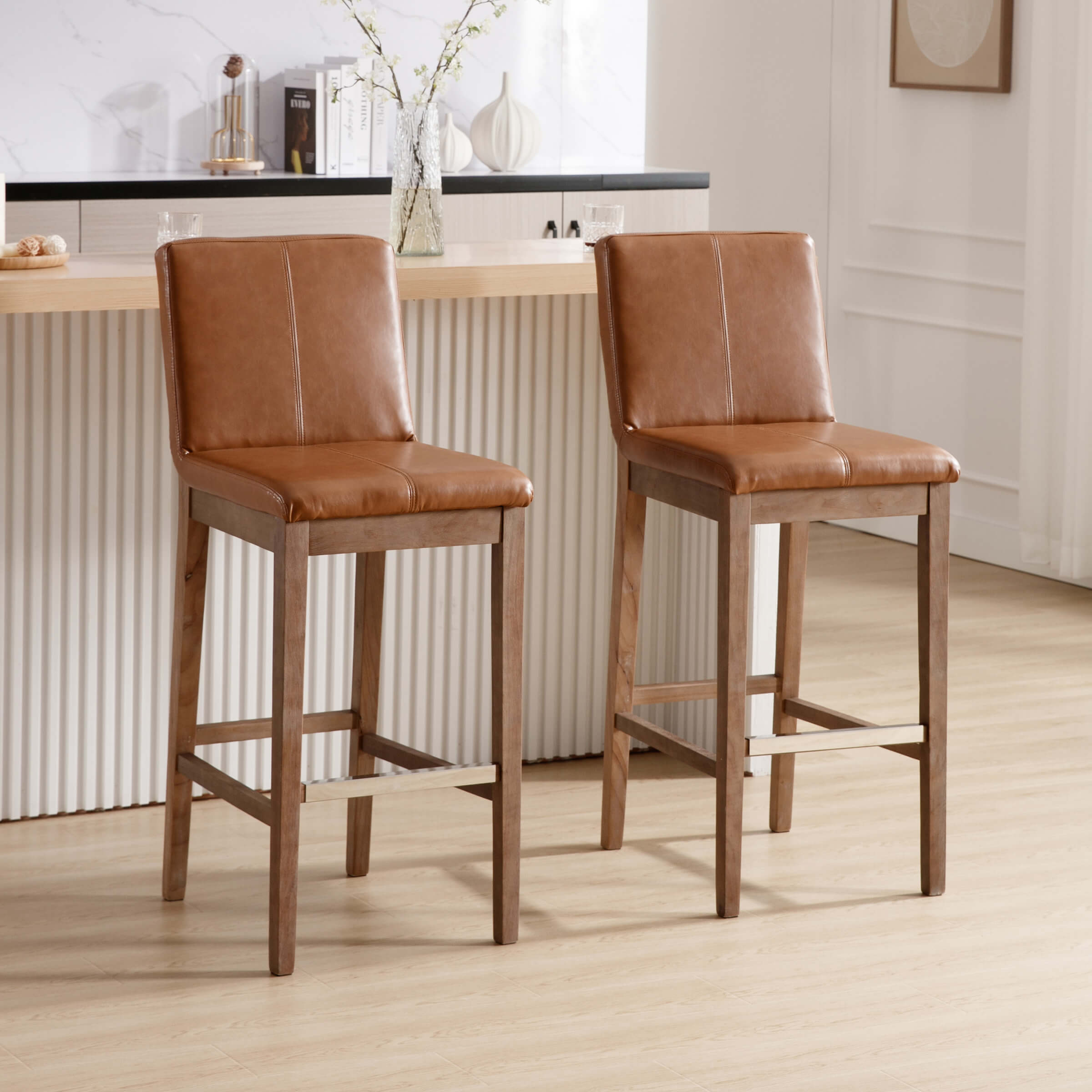 Kmax 26"H Modern Counter Height Bar Stools Set of 2 - 5730CS