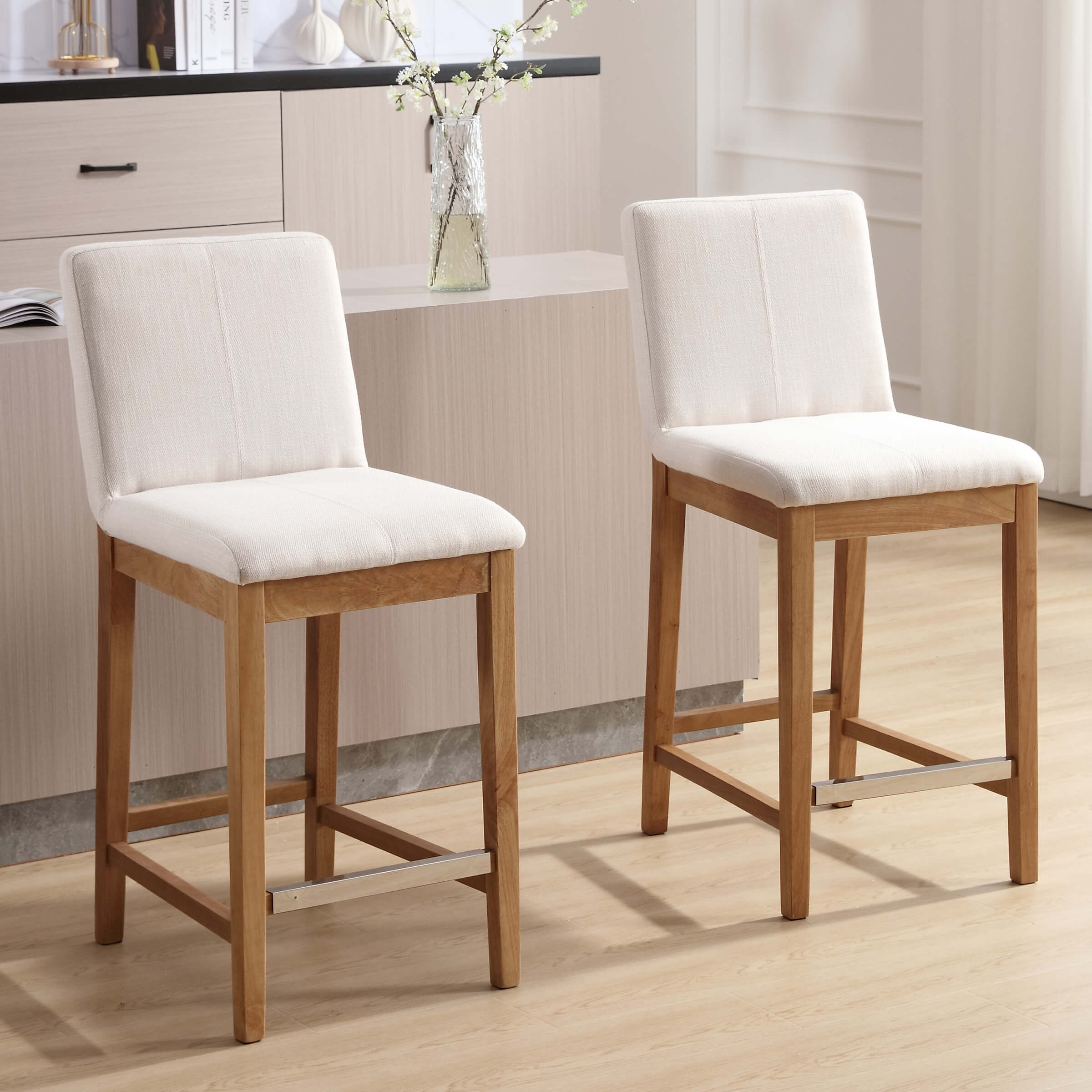 Kmax 26"H Modern Counter Height Bar Stools Set of 2 - 5730CS