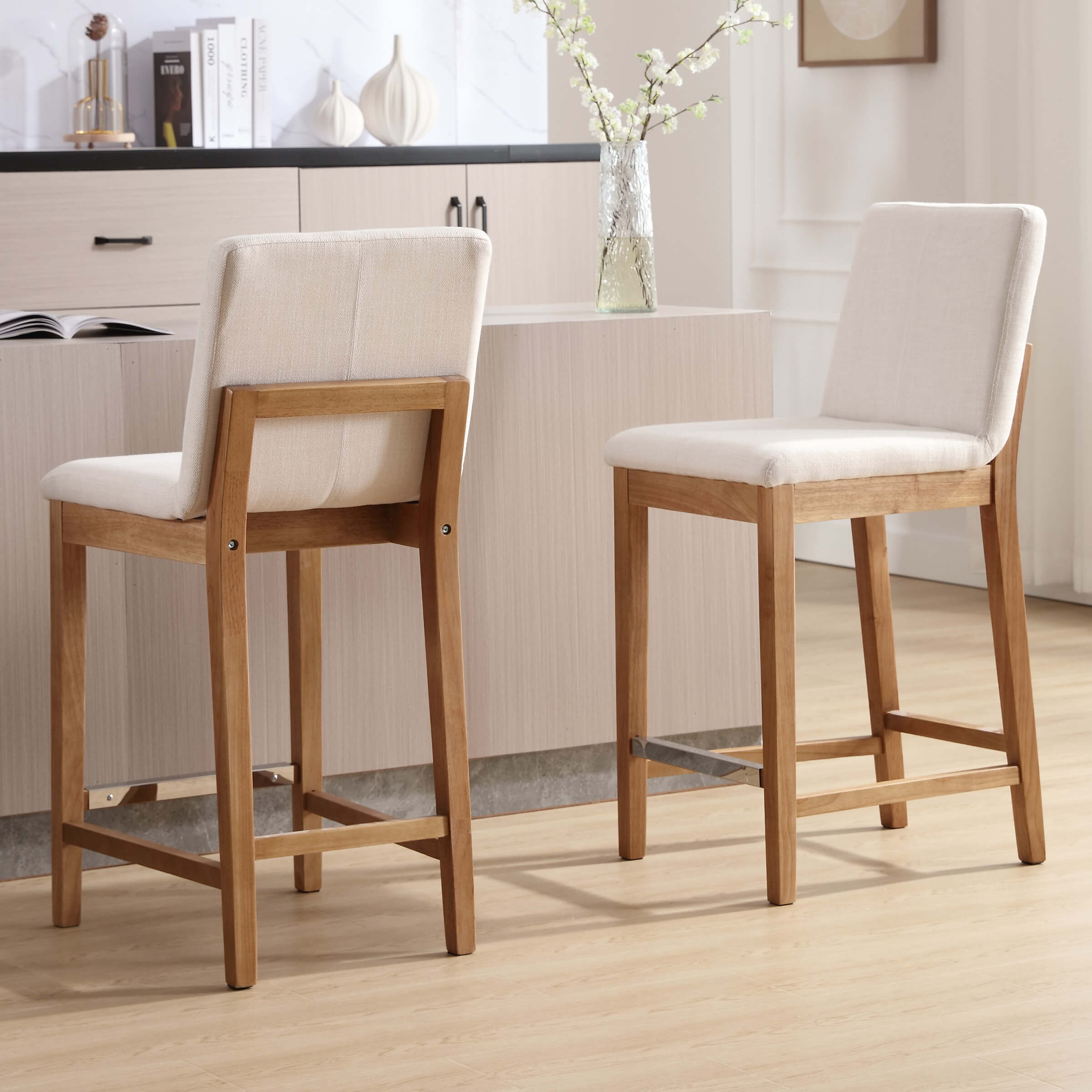 Kmax 26"H Modern Counter Height Bar Stools Set of 2 - 5730CS