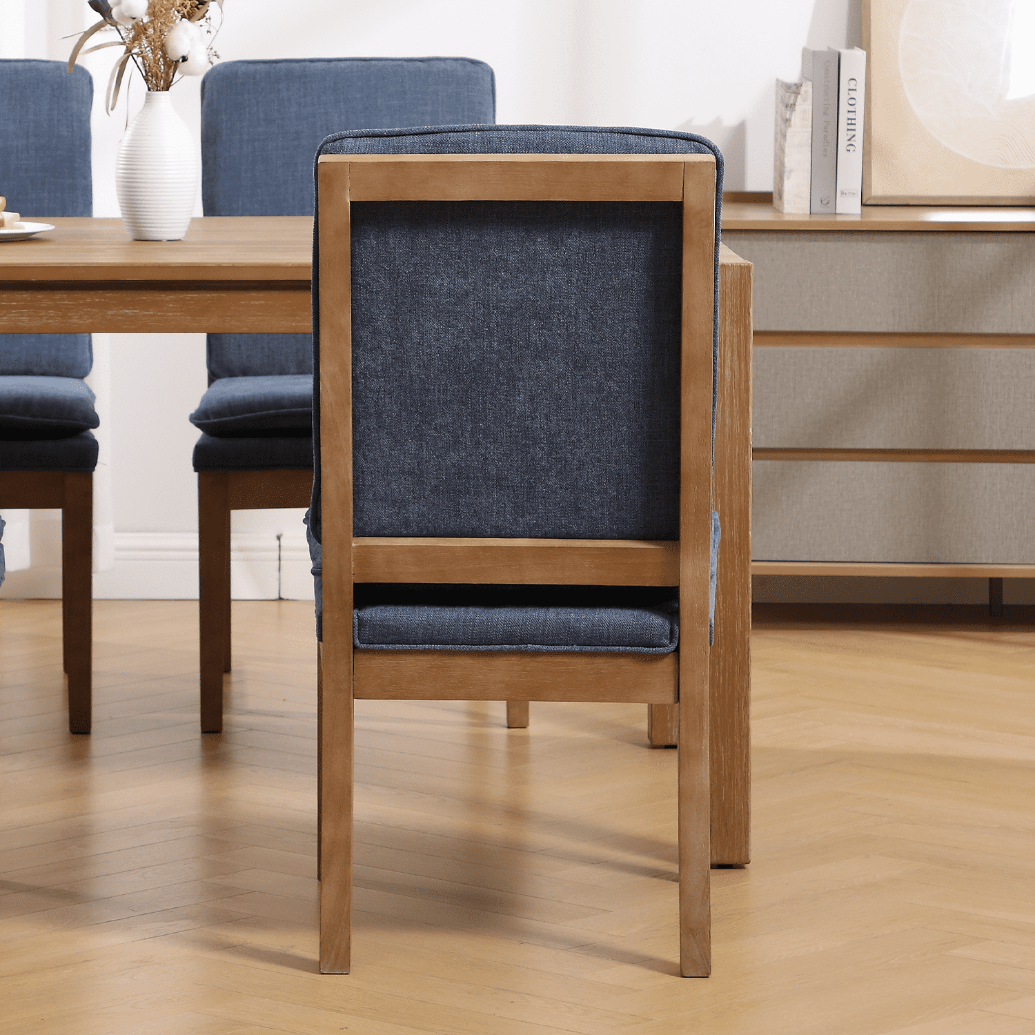 CIMOTA Removable Double Cushion Dining Chairs Set of 2 - 10043