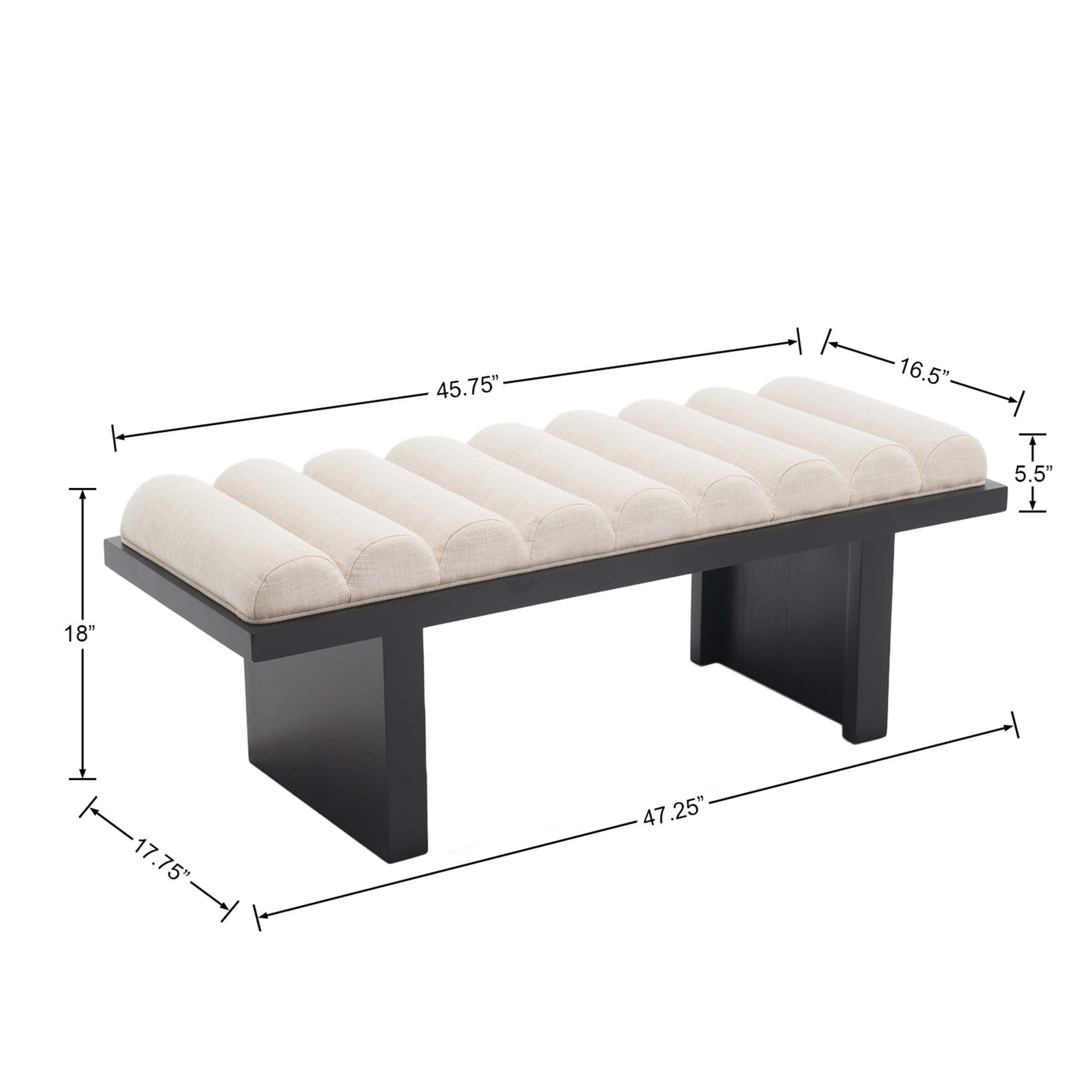 EALSON Modern Padded Wood Frame Bench - 2639BH