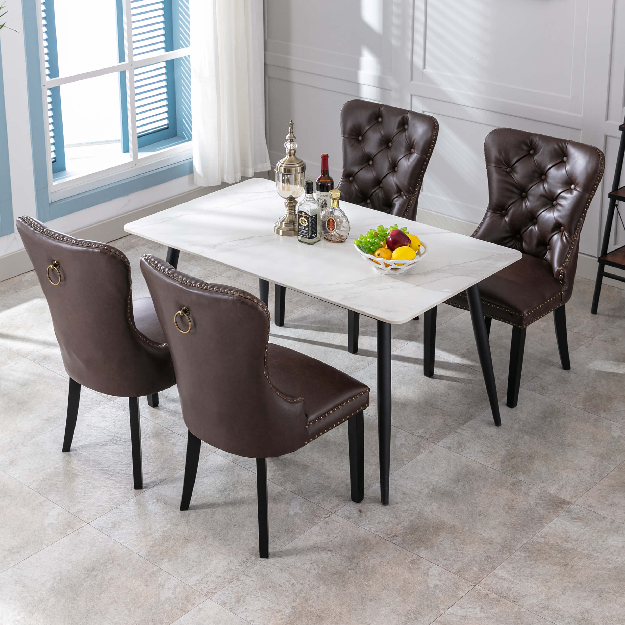 Kmax Mufted Leather Dining Chairs Set of 2 - 1029DC