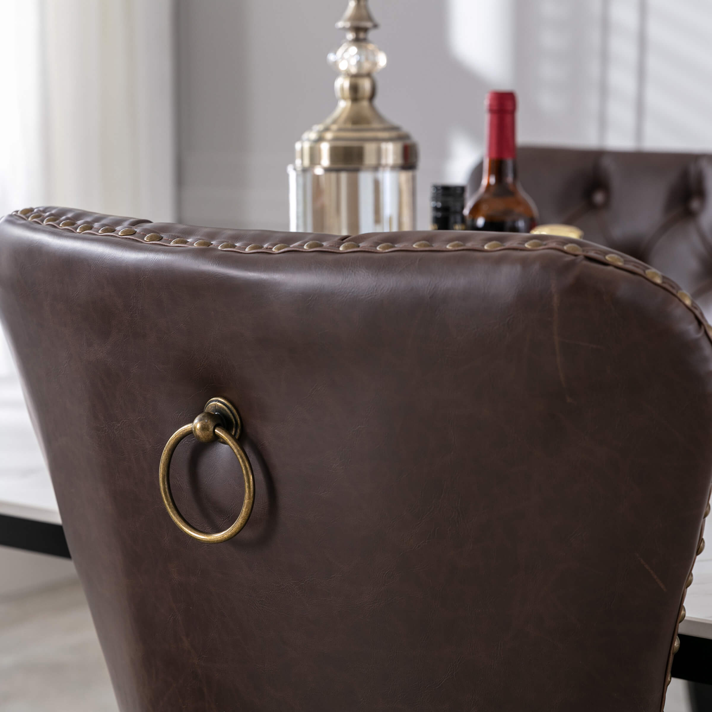 Kmax Mufted Leather Dining Chairs Set of 2 - 1029DC