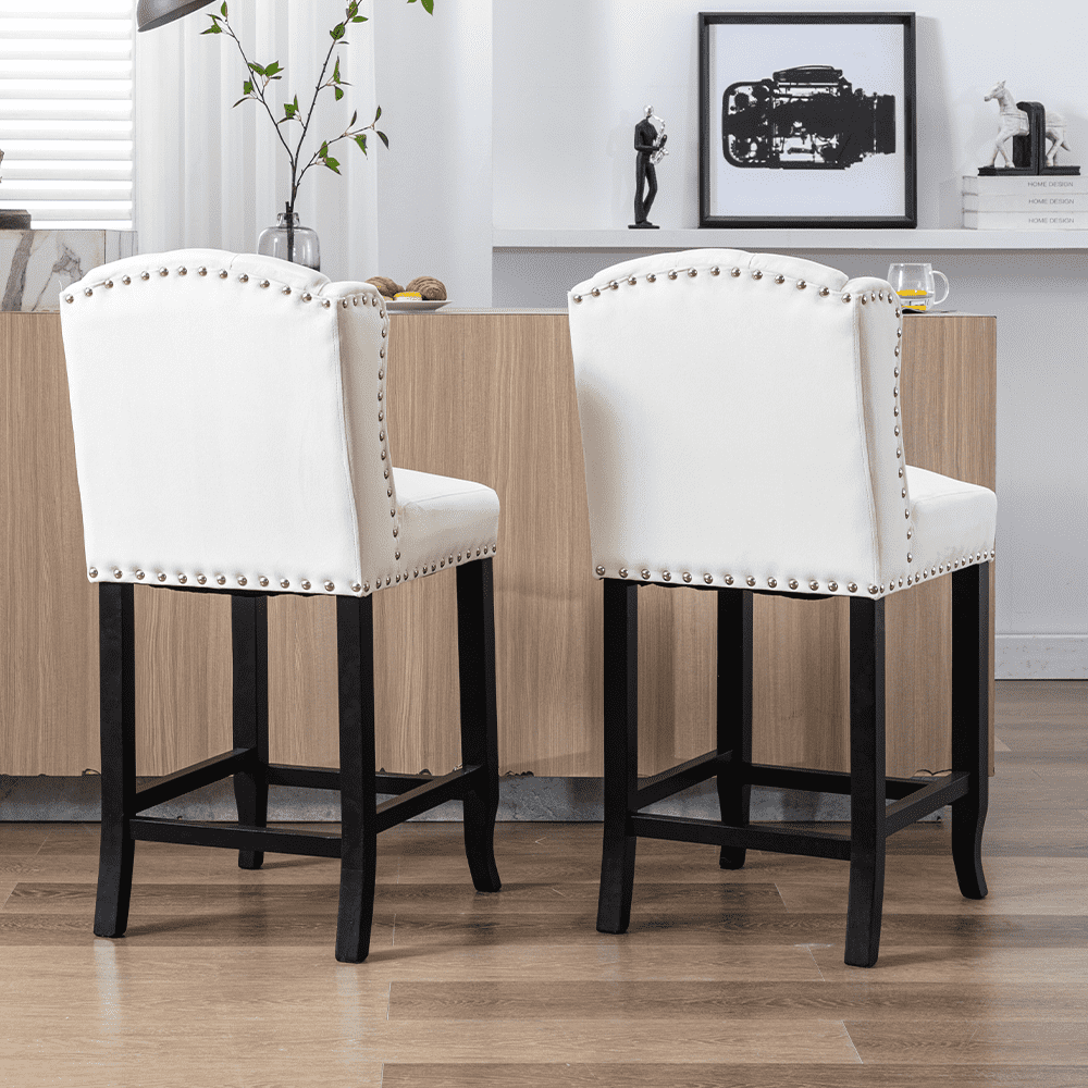 Chairus 26 H Tufted Counter Bar Stools Set of 2 5615