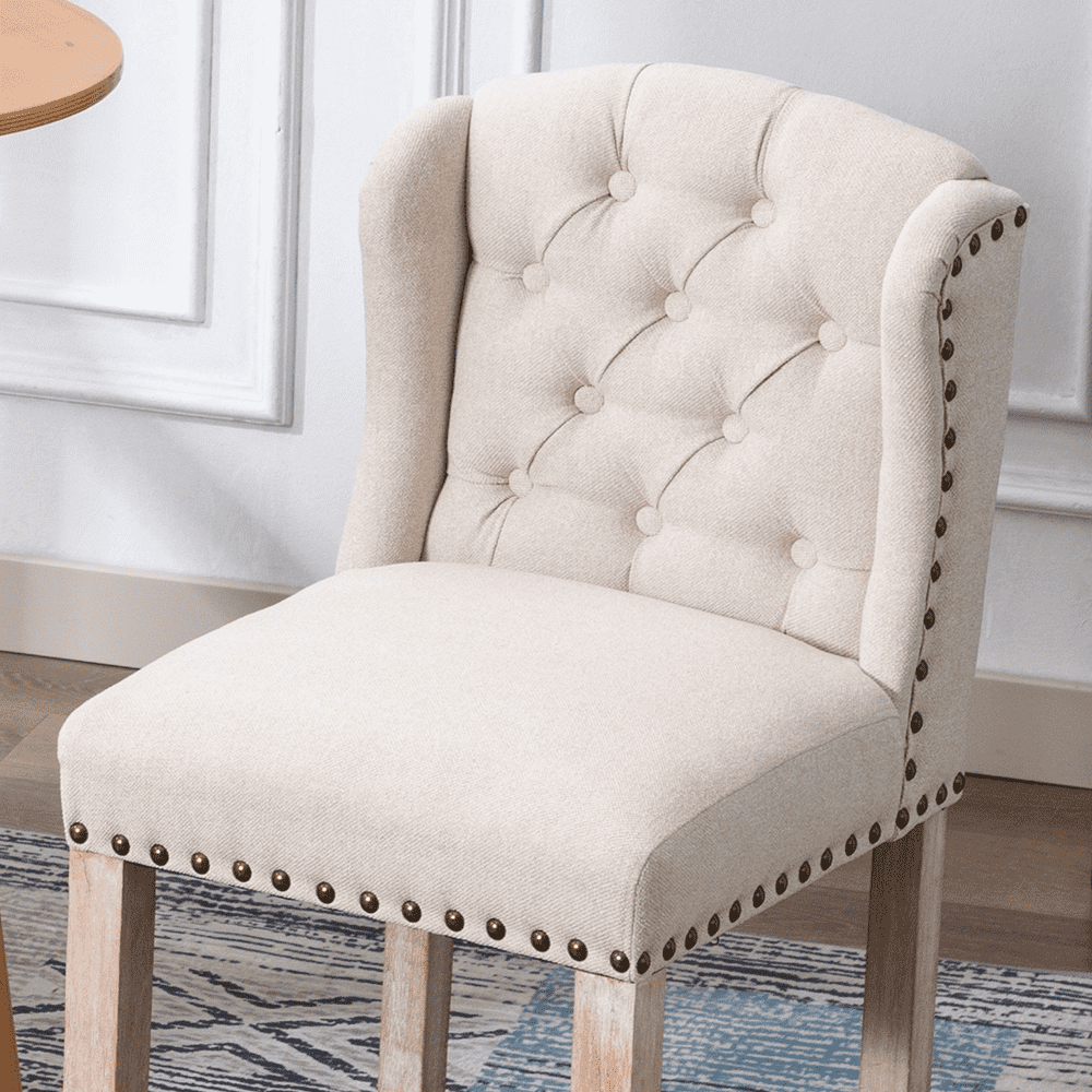 Close-up of stool side and nailhead trim