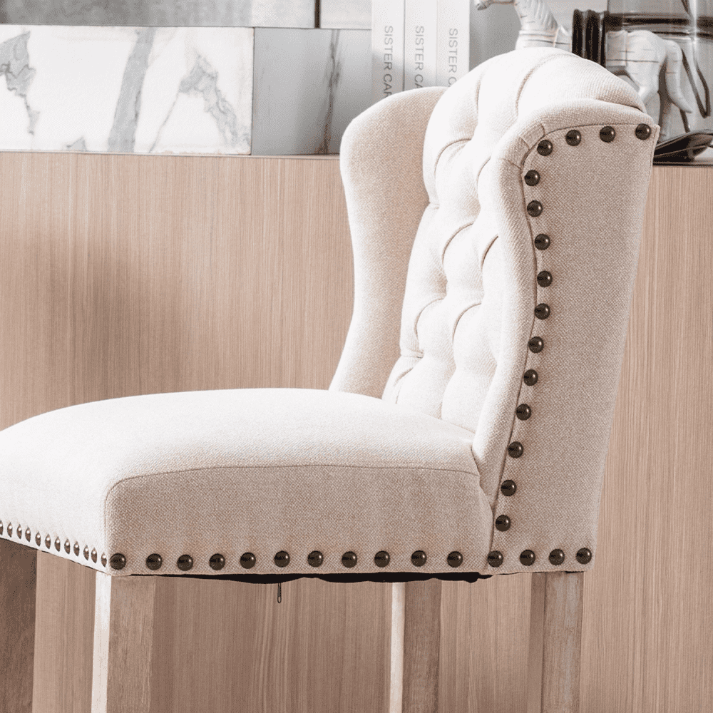 Close-up of tufted back and upholstery