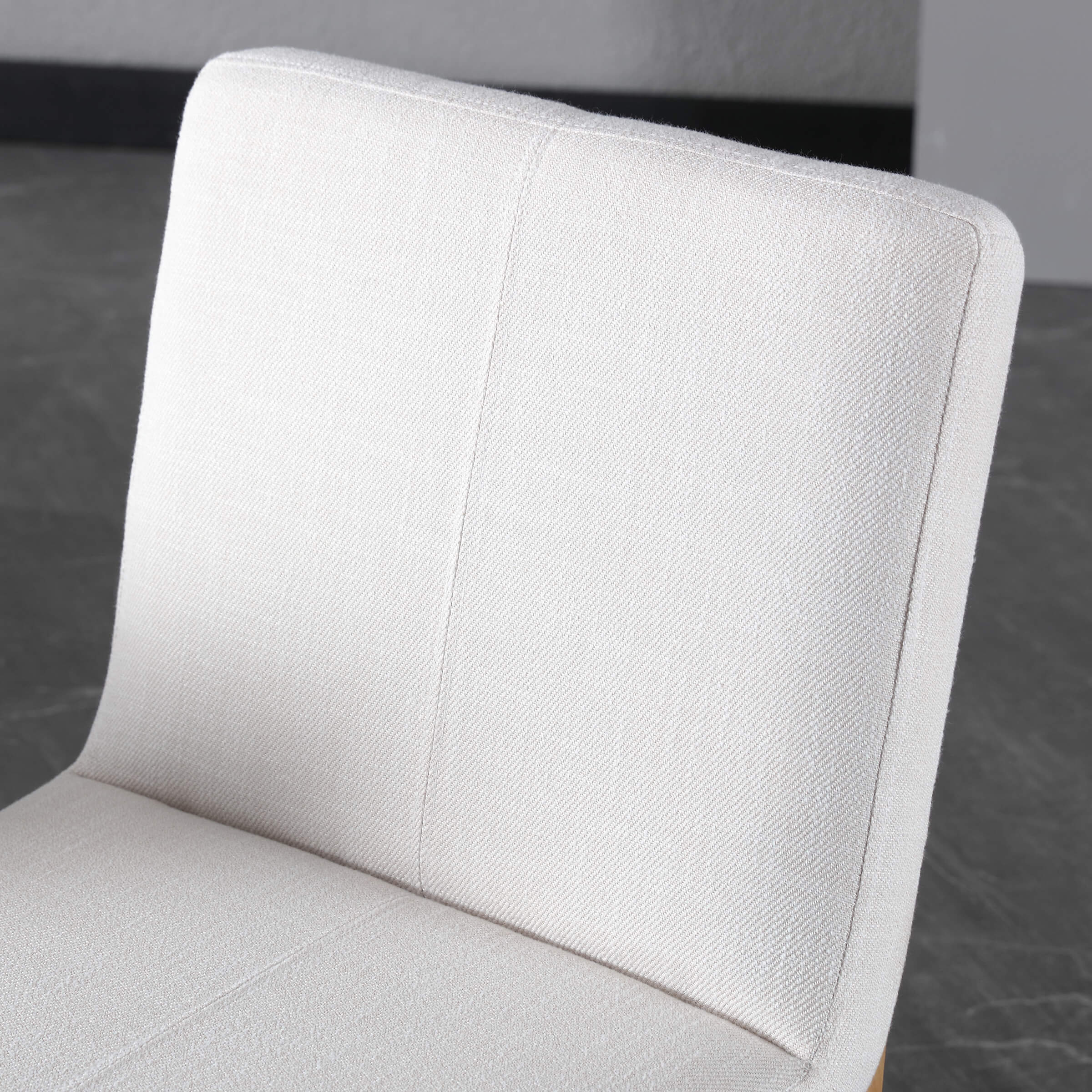 Mid-century Upholstered Linen Dining Chairs Set of 2 - 1950