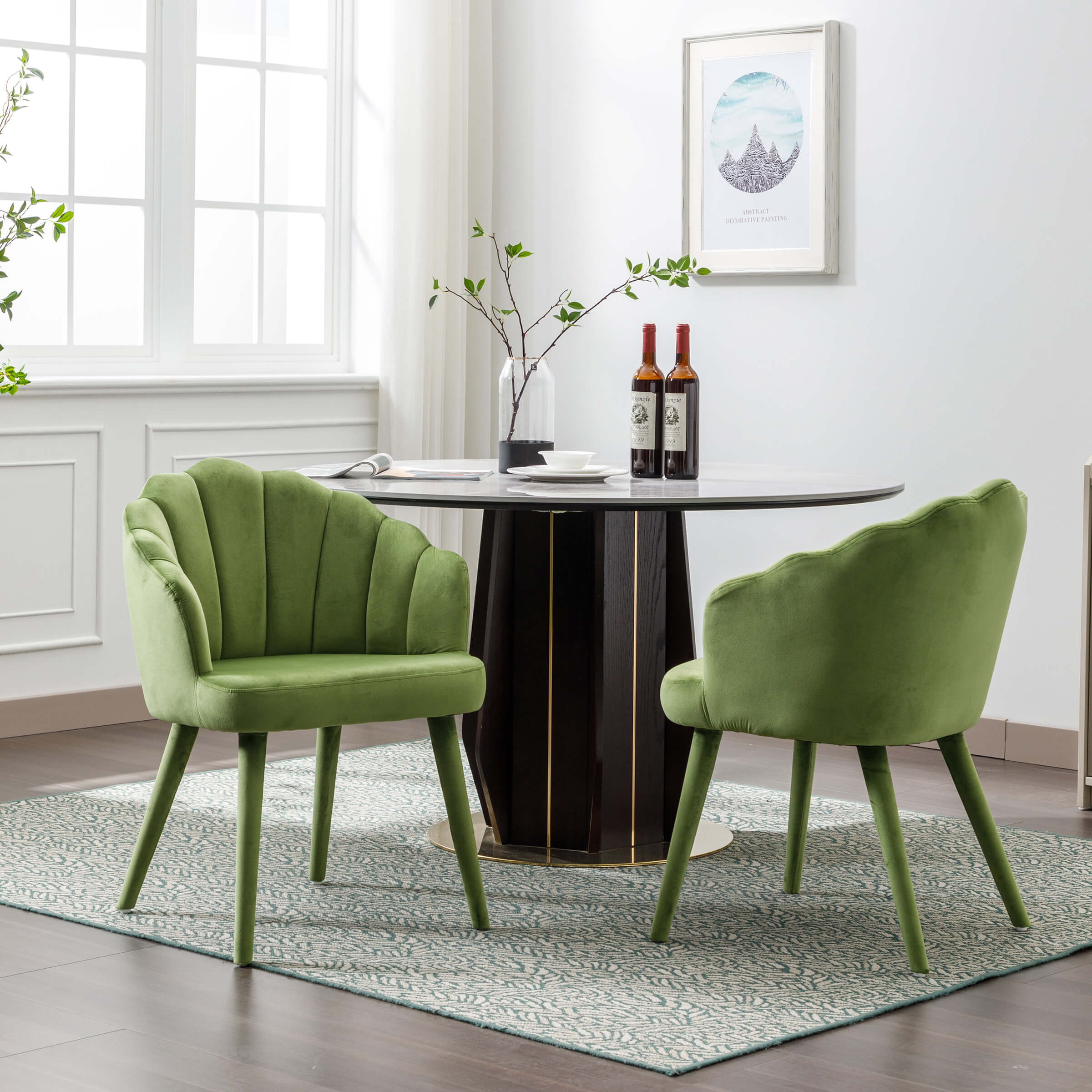 ZH4YOU Velvet Dining Chairs Set of 2 - 7753DC