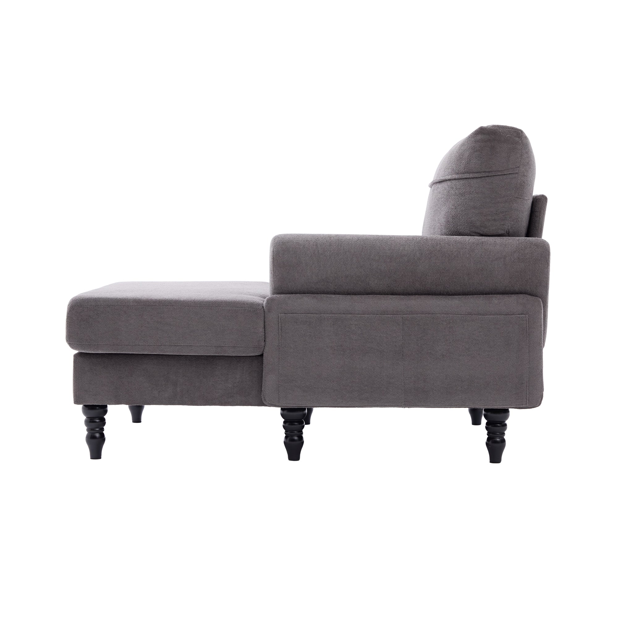 49.4" Chenille Accent Chair Chaise Lounge Wide Cushion Lounger