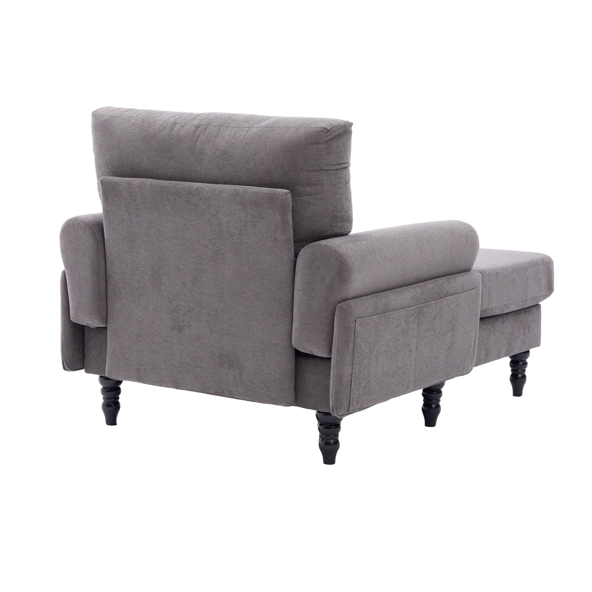 49.4" Chenille Accent Chair Chaise Lounge Wide Cushion Lounger