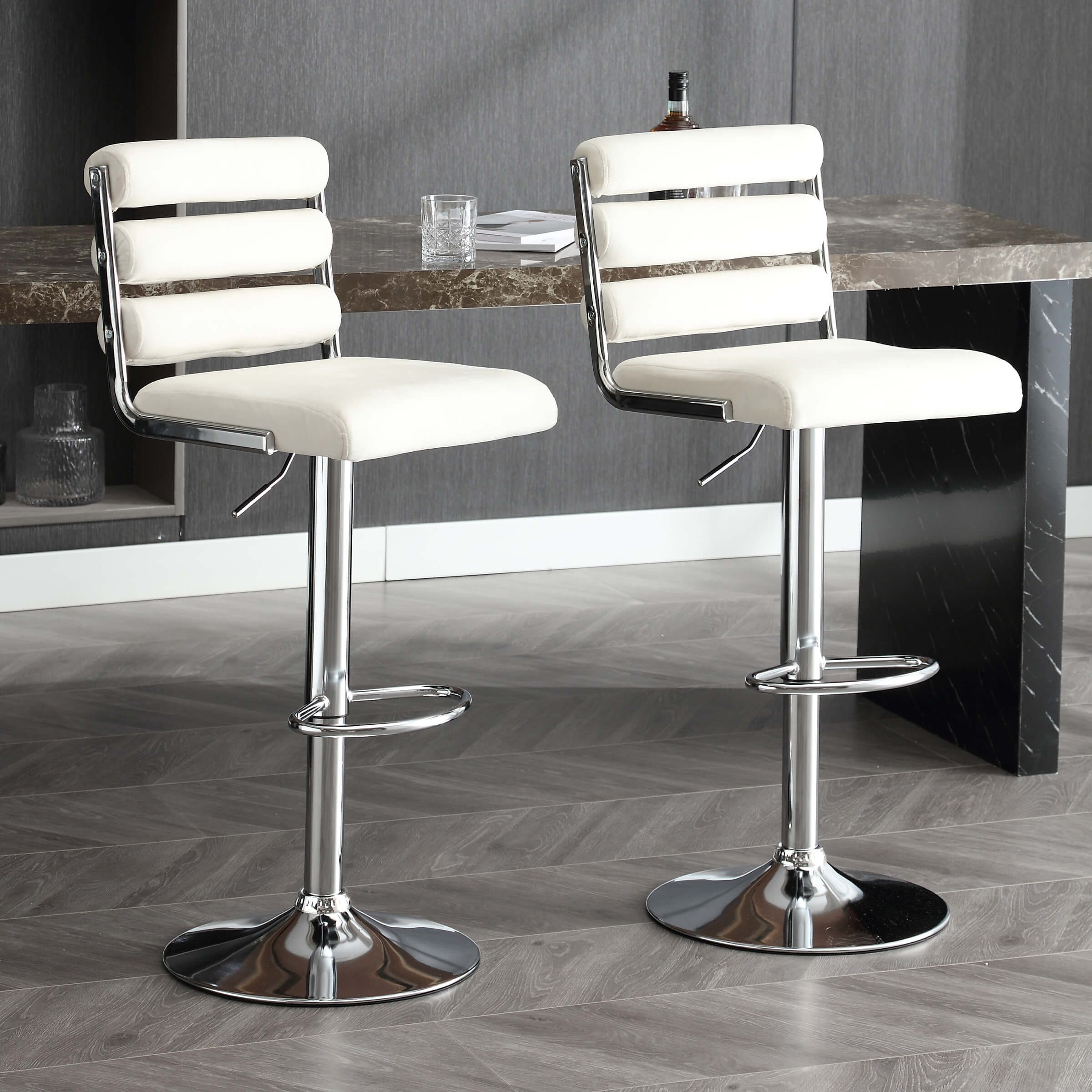 EALSON Glam Adjustable Swivel Bar Stools Set of 2 - 1715AB