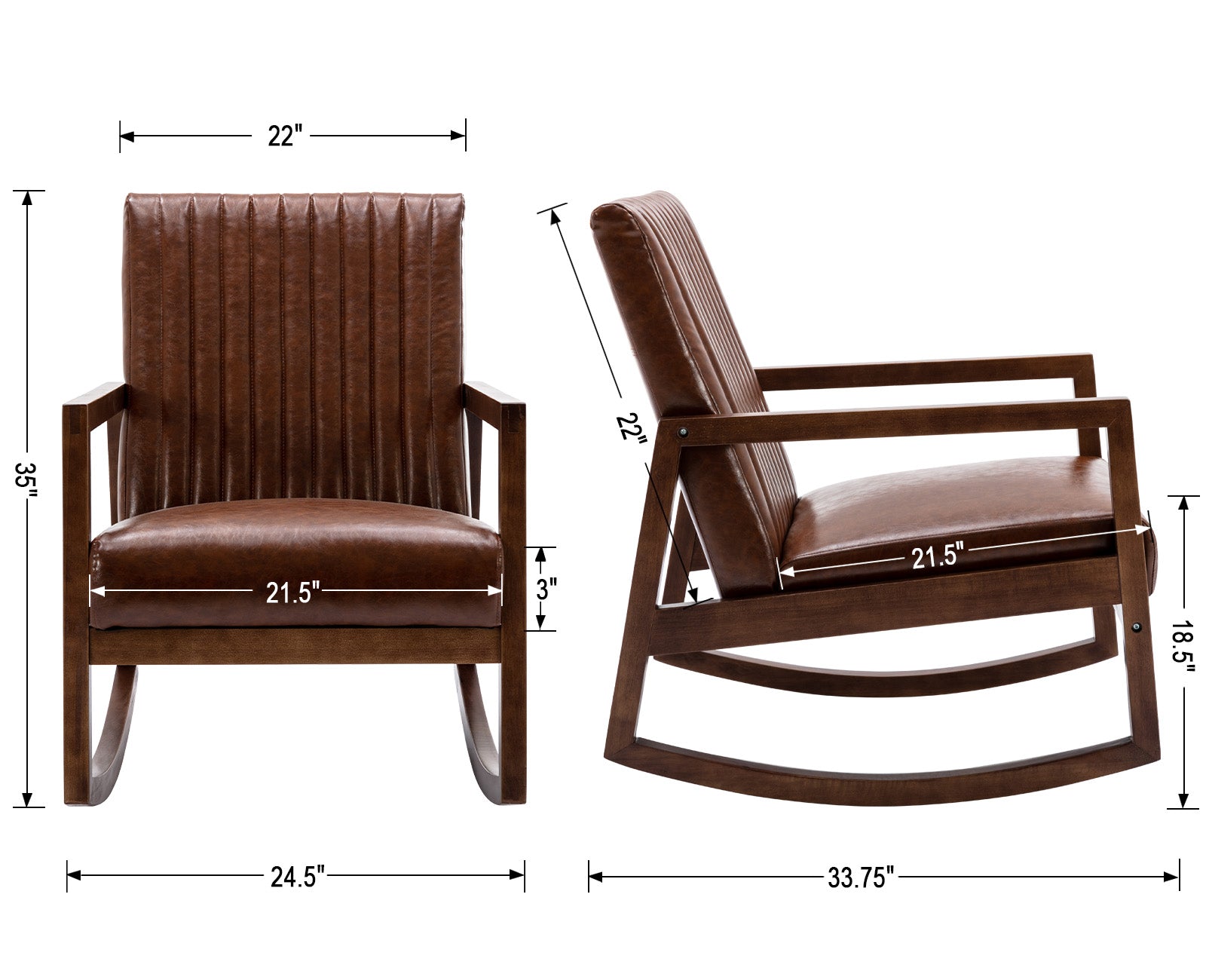 Mid Century Accent Rocking Chair 1 PCS - 3507RC