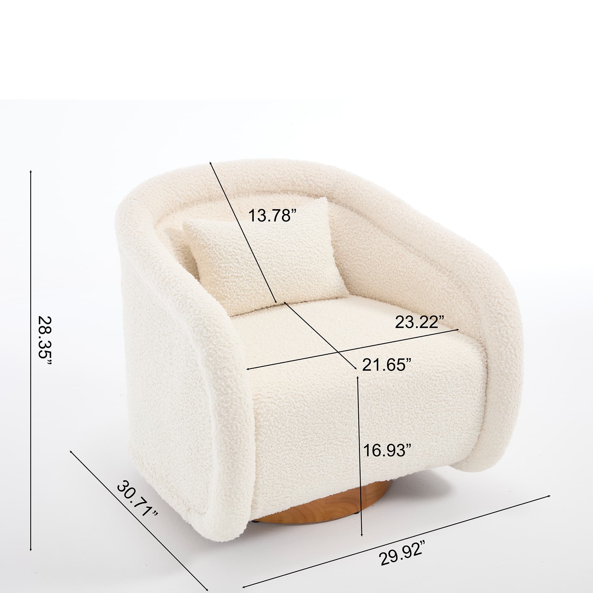 Velvet Pumpkin 360° Swivel Barrel Accent Chair
