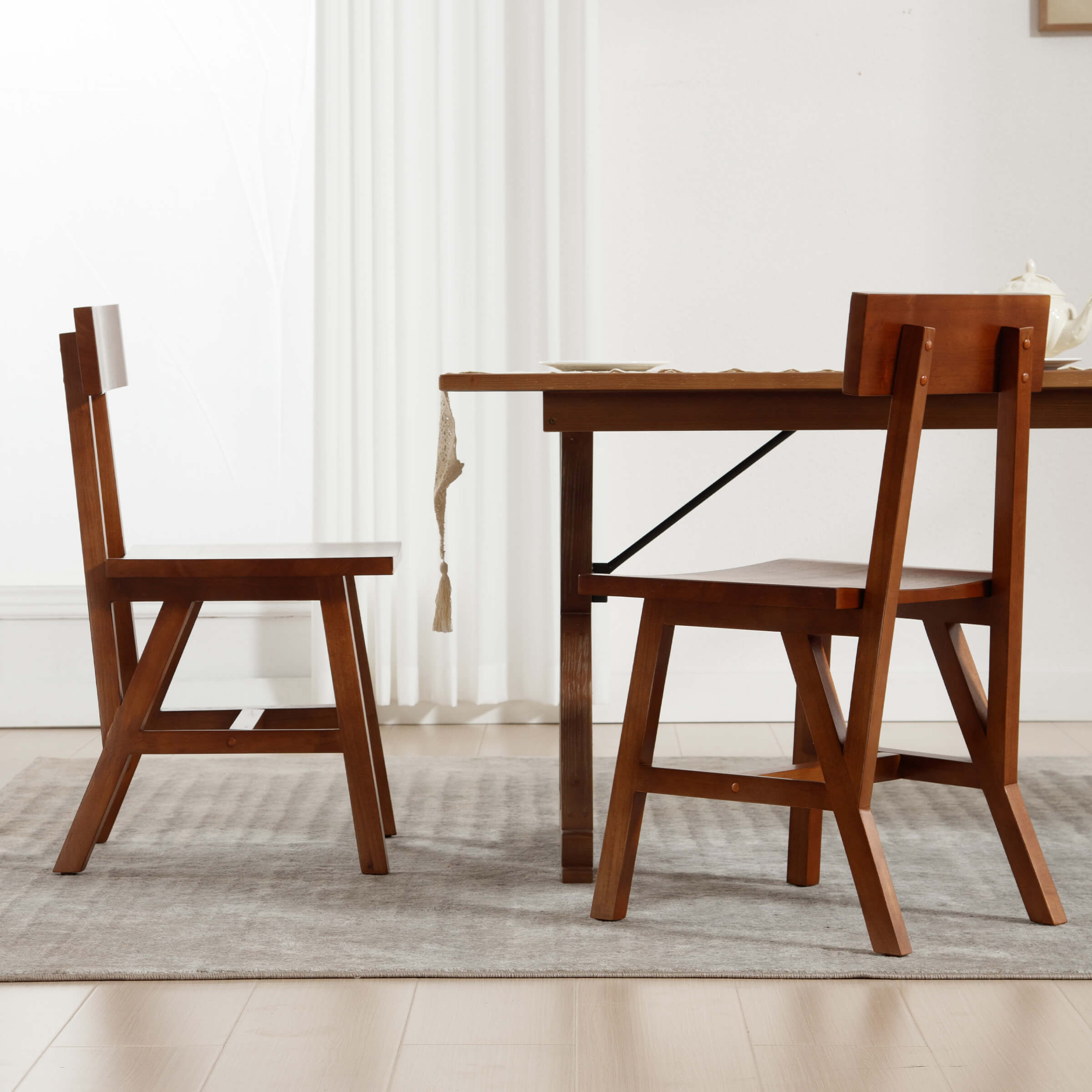 EALSON 100% Oak Wood Dining Chairs Set of 2 - X016DC