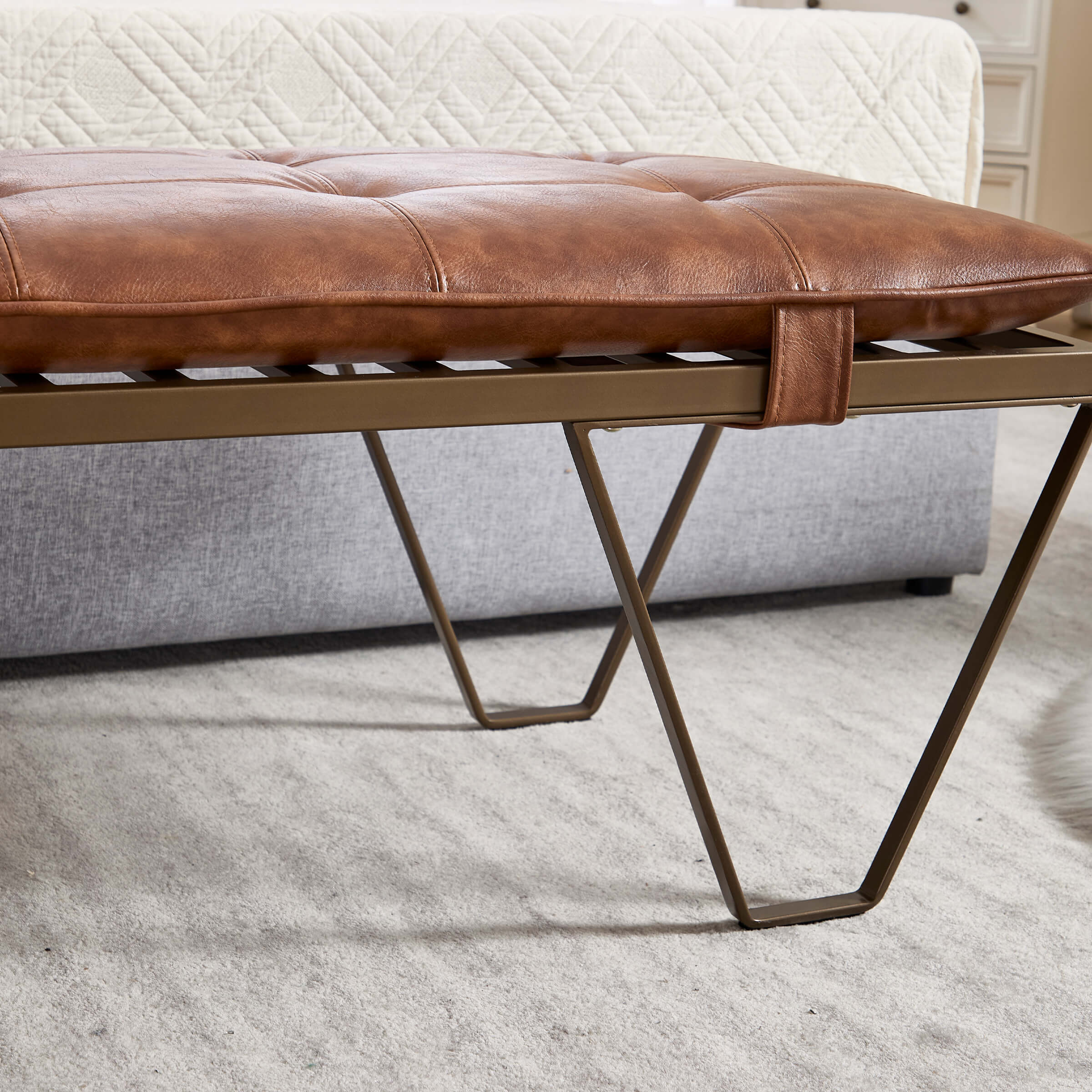 ROCITY 49" Modern Industrial Entryway Bench - 5005BH