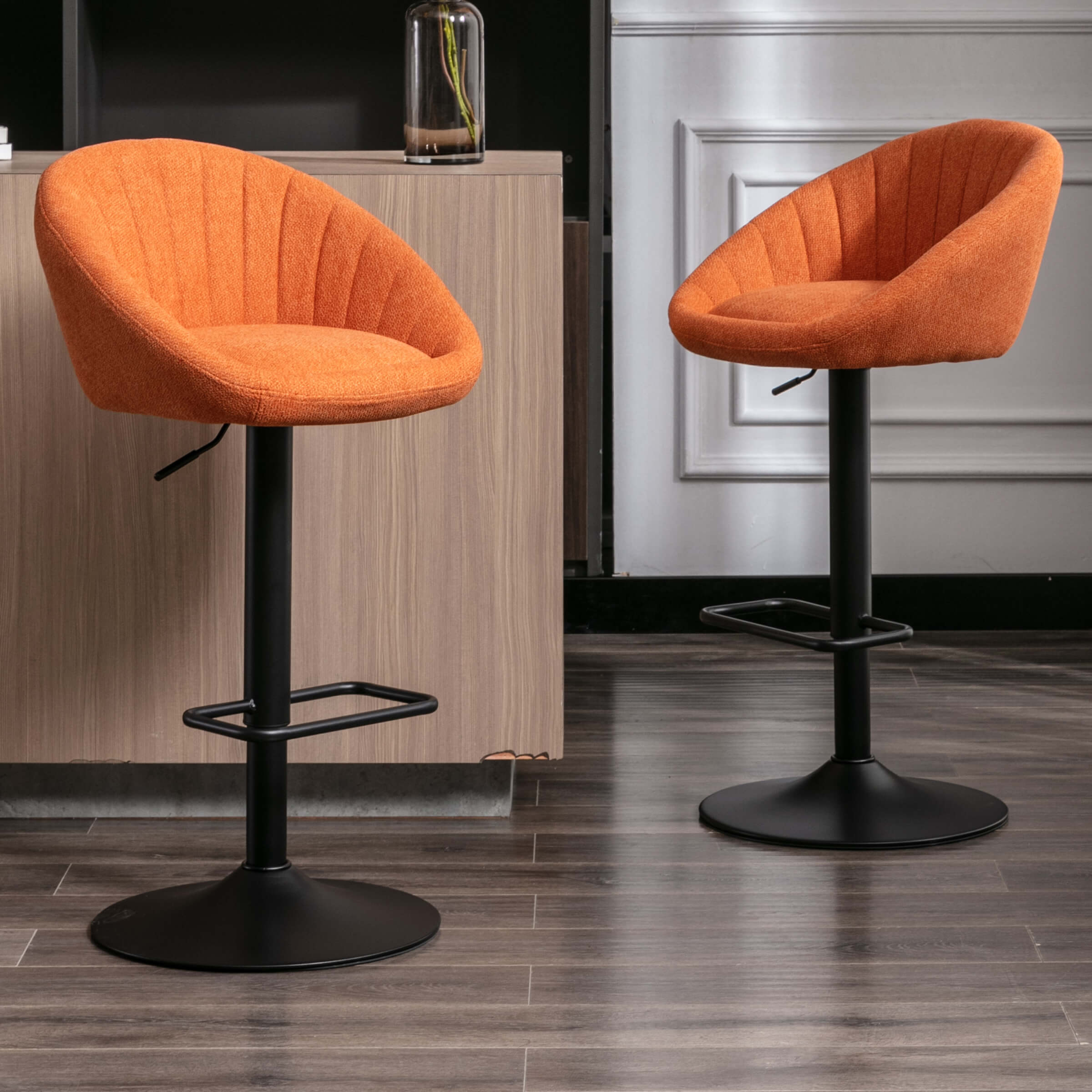 EALSON Adjustable Swivel Low Back Bar Stools Set of 2 - 90036AB