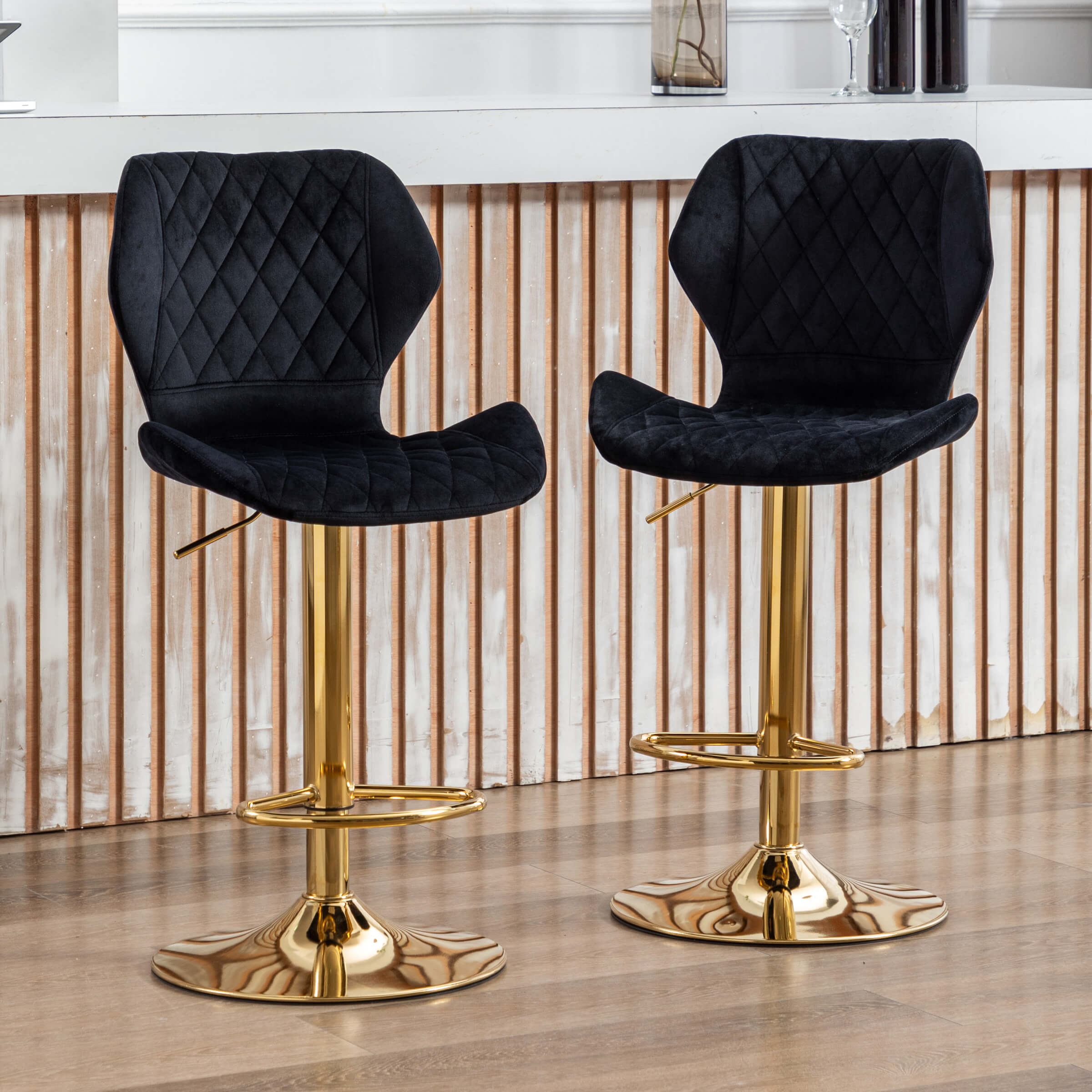 EALSON Adjustable Swivel Bar Kitchen Island Stools Set of 2 - 8211AB