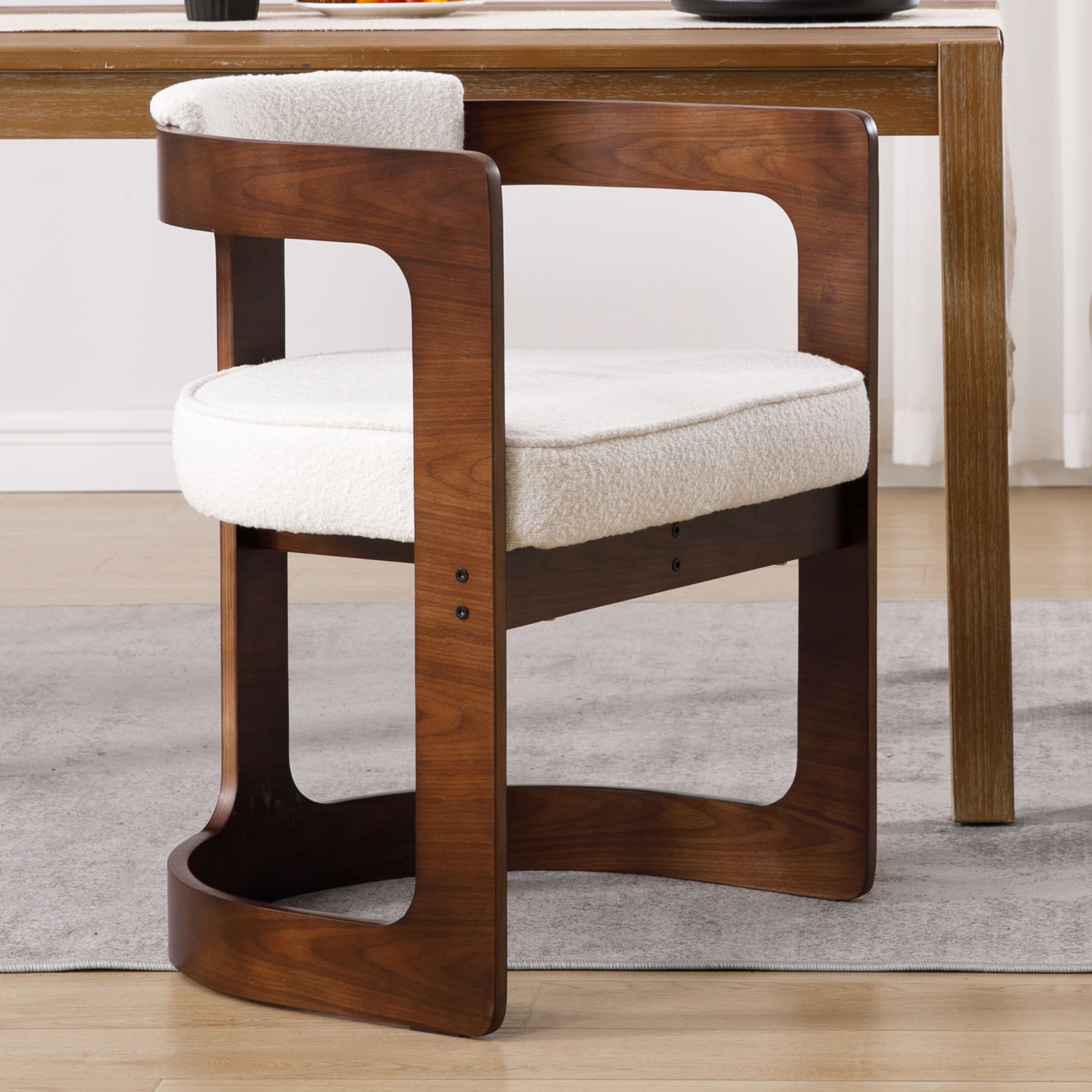EALSON Black Wood Frame Barrel Dining Chair 1 PCS - 7083DC