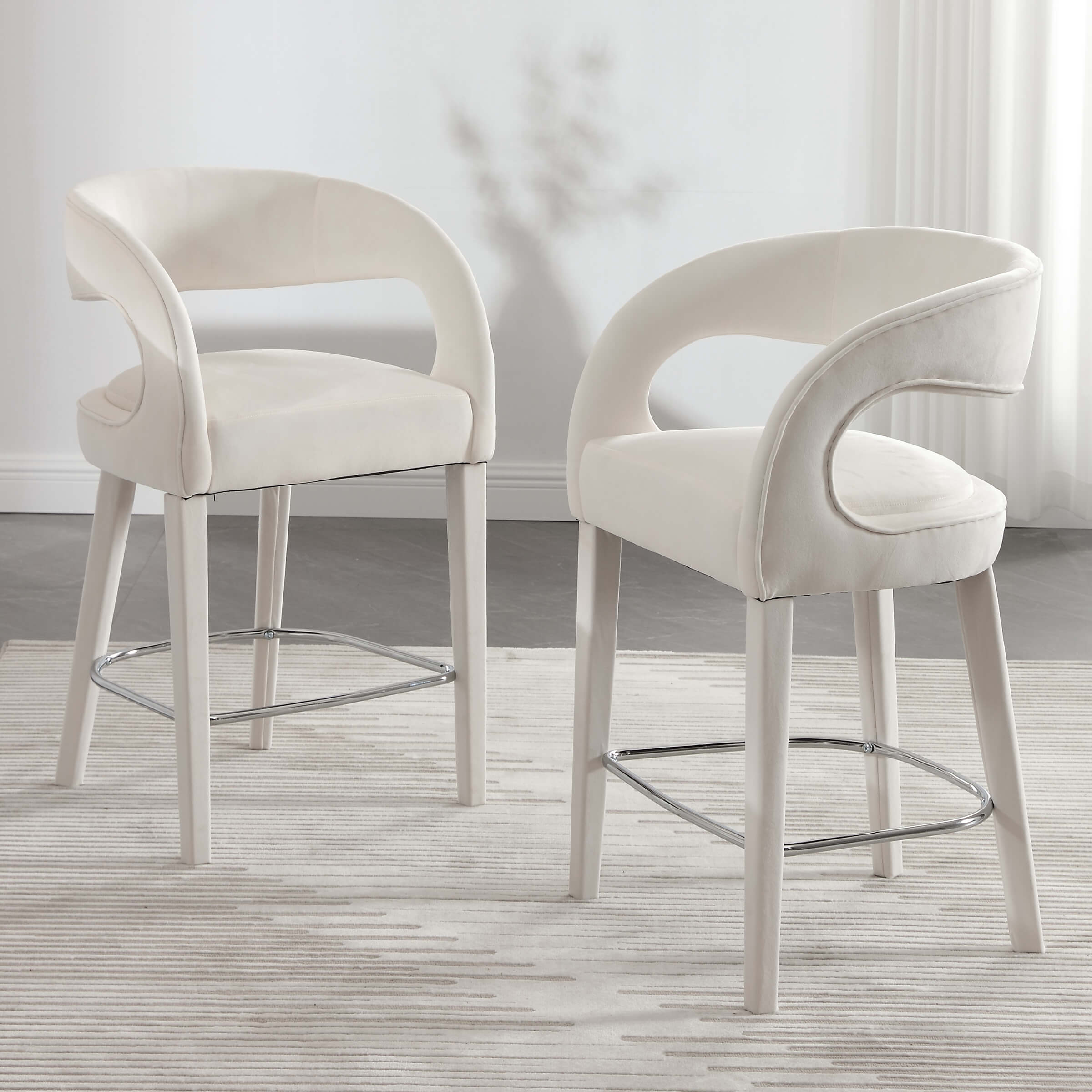 EALSON Curved Arms Counter Stools Set of 2 - 5745CS