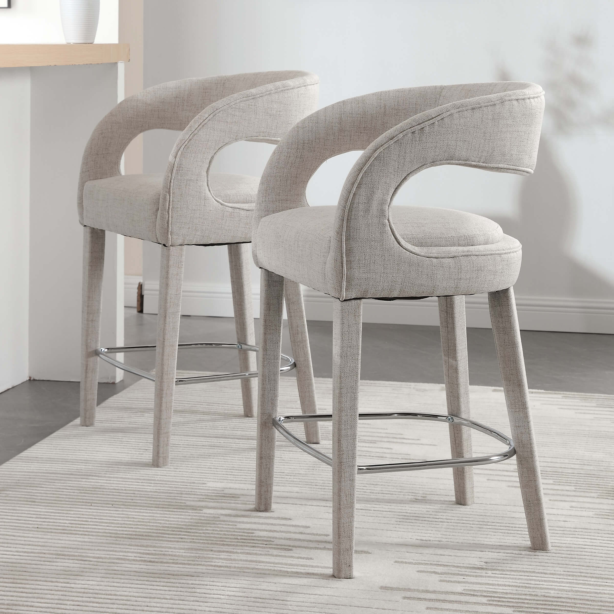 EALSON Curved Arms Counter Stools Set of 2 - 5745CS