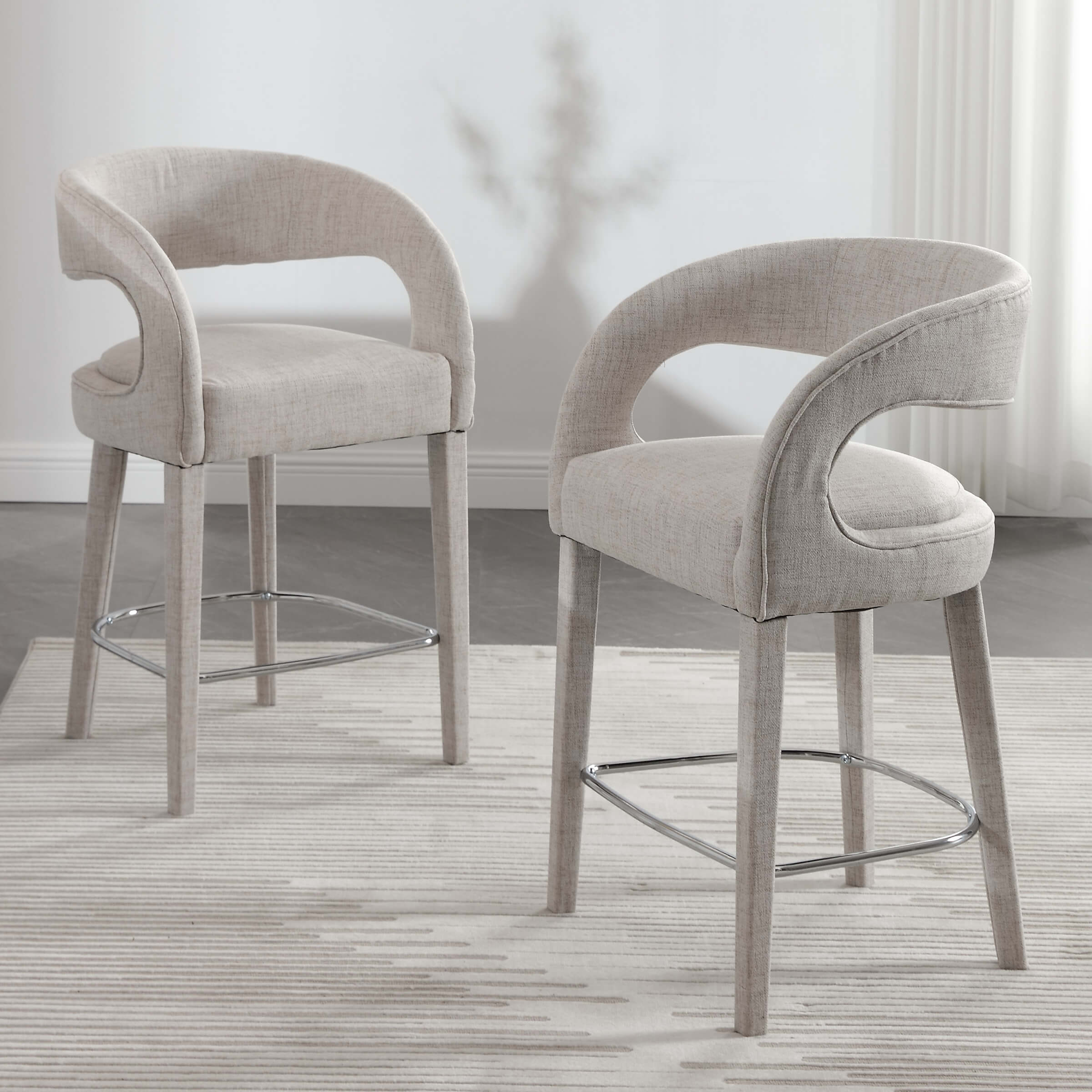 EALSON Curved Arms Counter Stools Set of 2 - 5745CS
