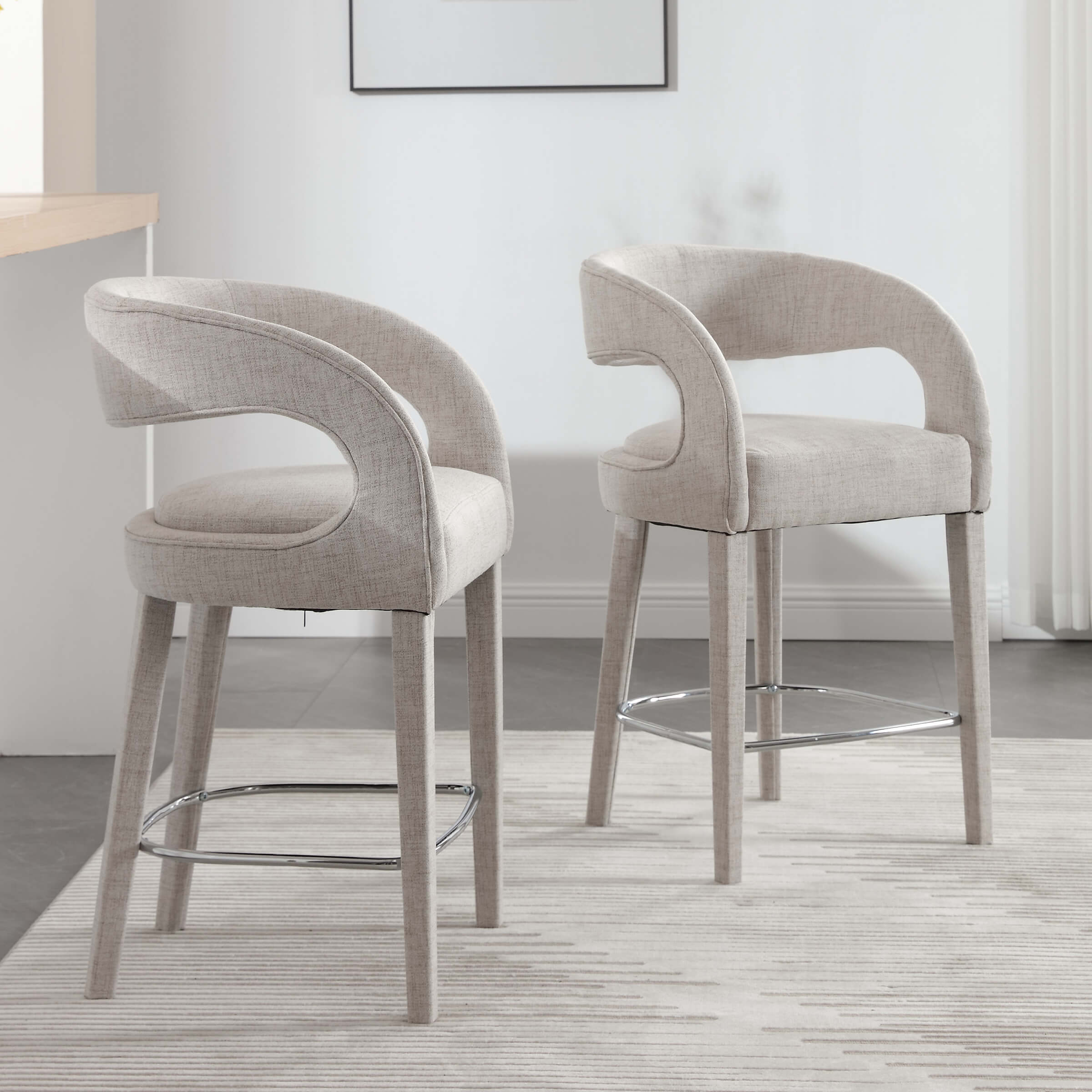 EALSON Curved Arms Counter Stools Set of 2 - 5745CS