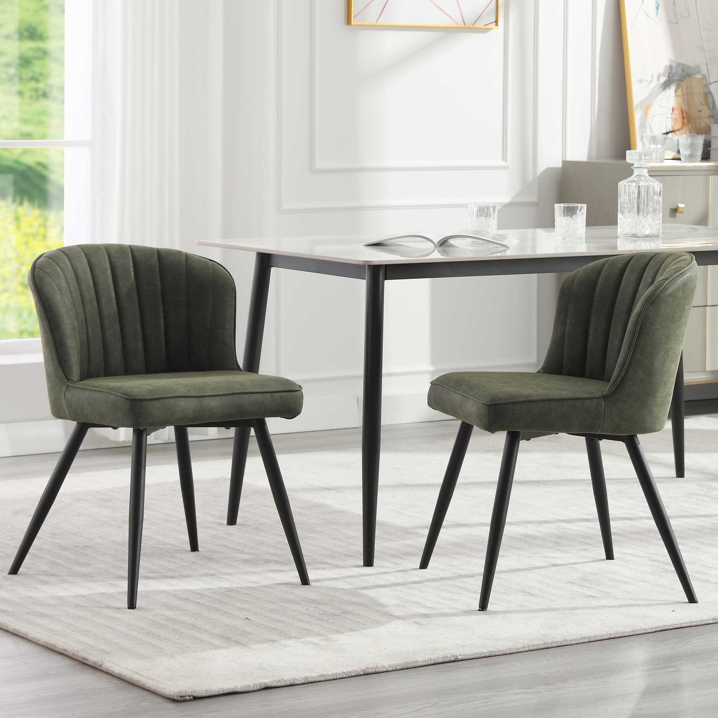 EALSON Dining Chairs with Metal Legs Set of 2 - 8696DC
