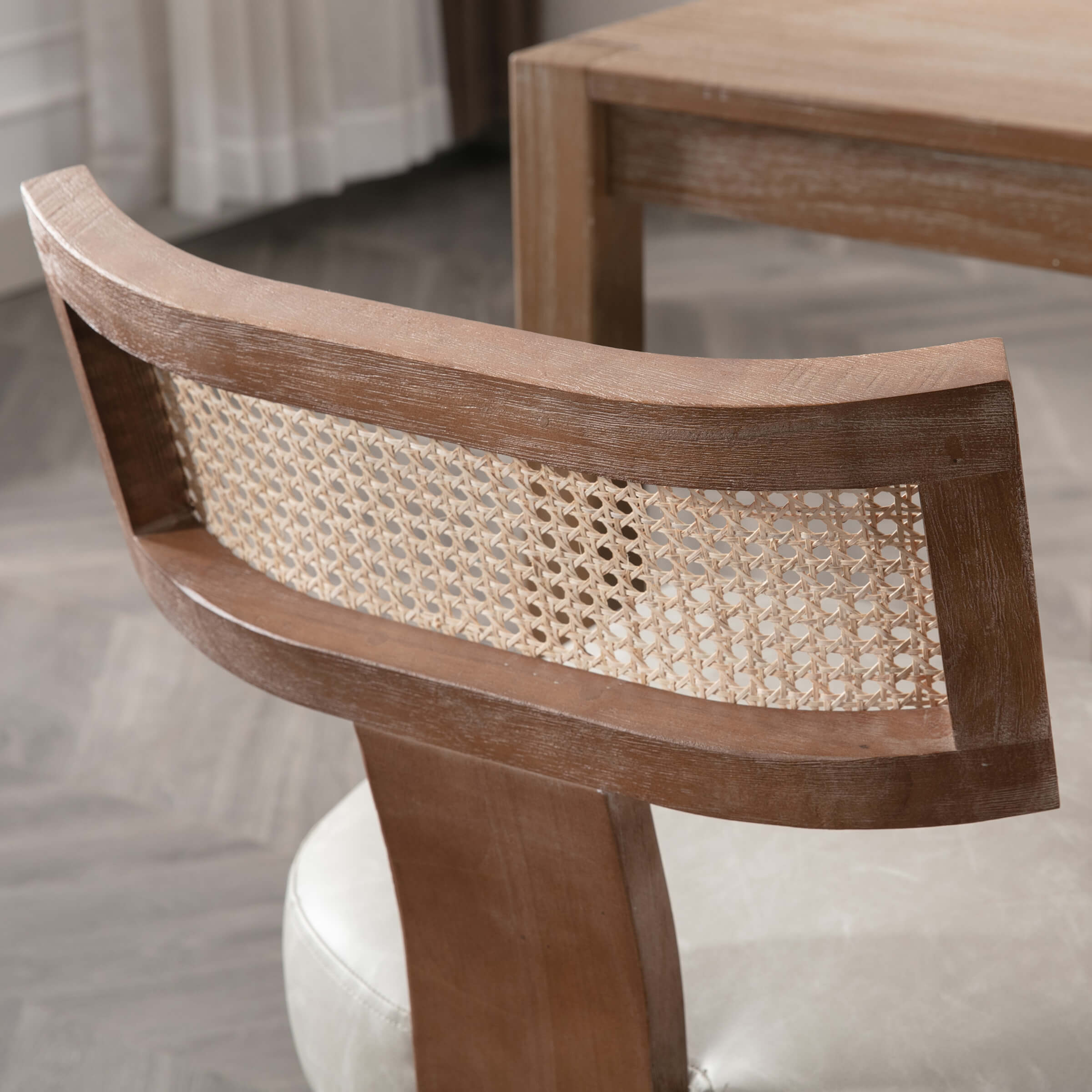 Profile of chair back with cane