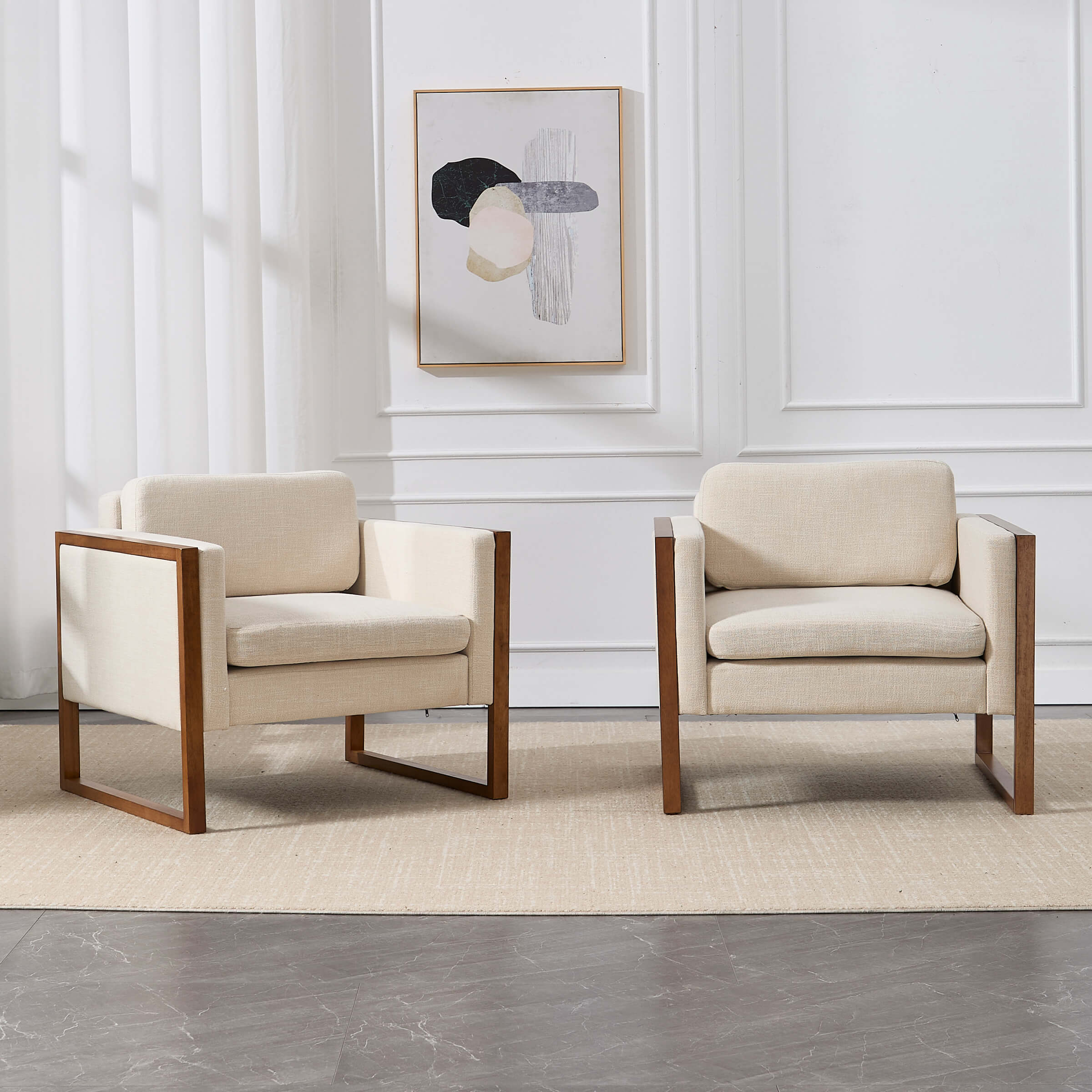 EALSON French Country Accent Chair with Brushed Legs 1 PCS - XX080AC