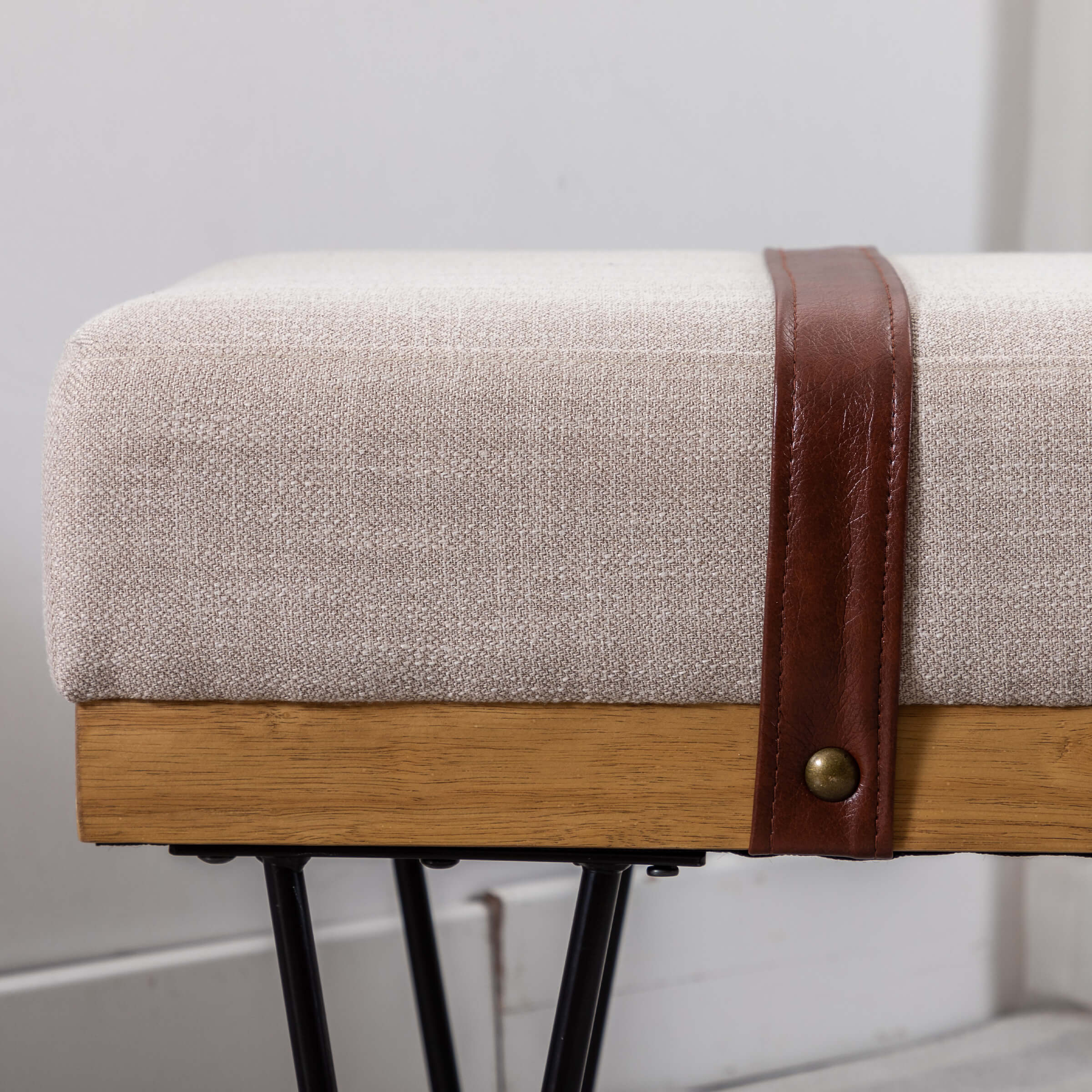 EALSON Industrial Modern Rectangle Ottoman Bench - 2304BH
