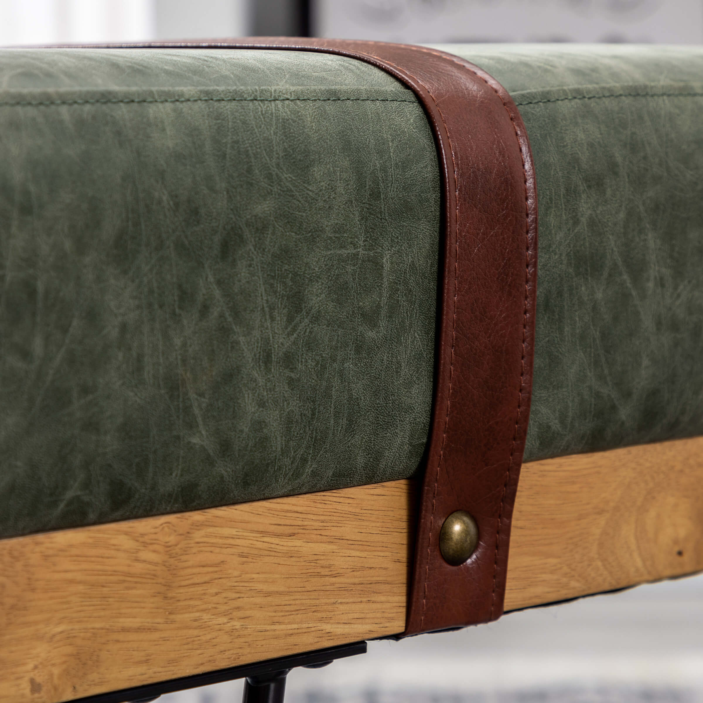 EALSON Industrial Modern Rectangle Ottoman Bench - 2304BH