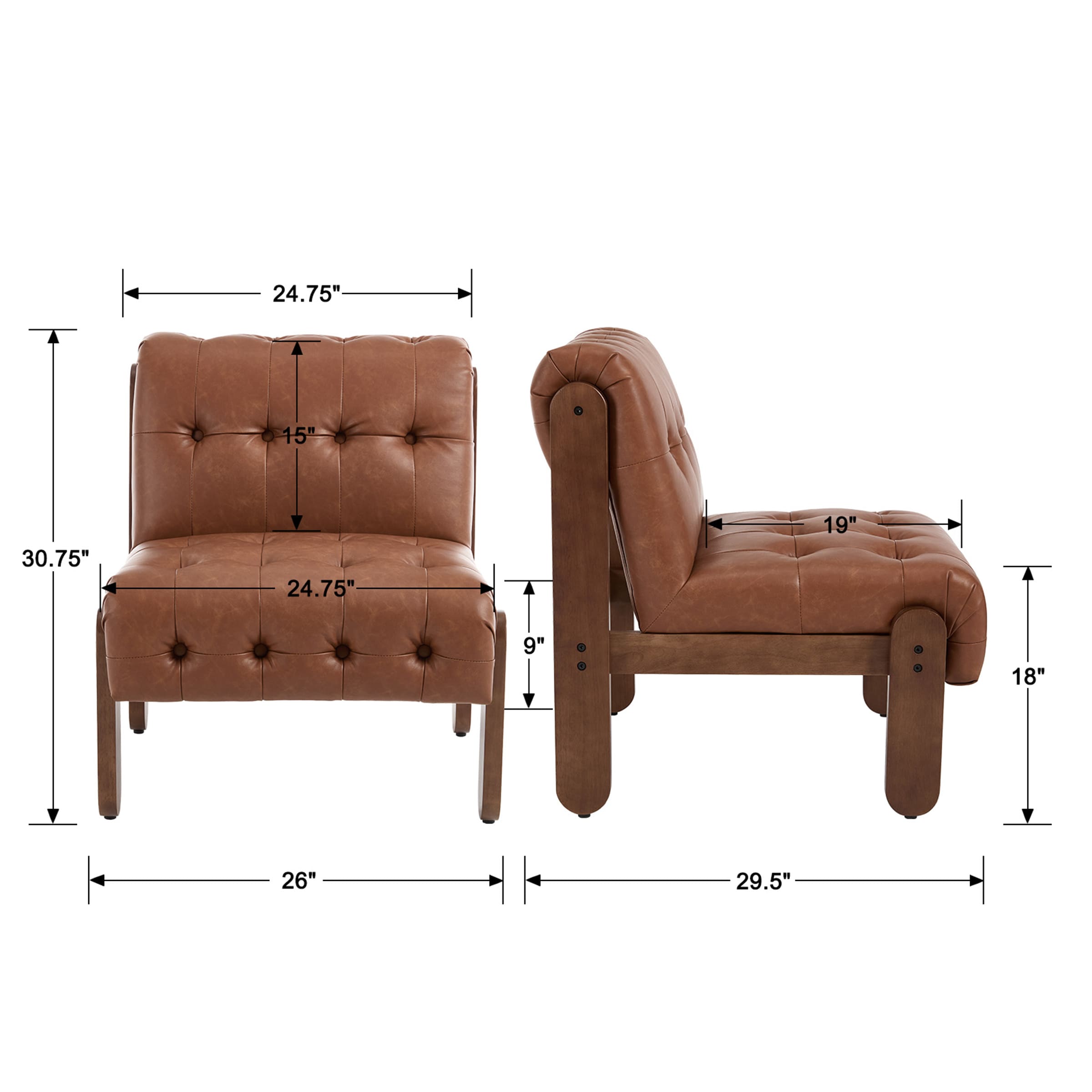 EALSON Living Room Armless Accent Chair - 30032AC