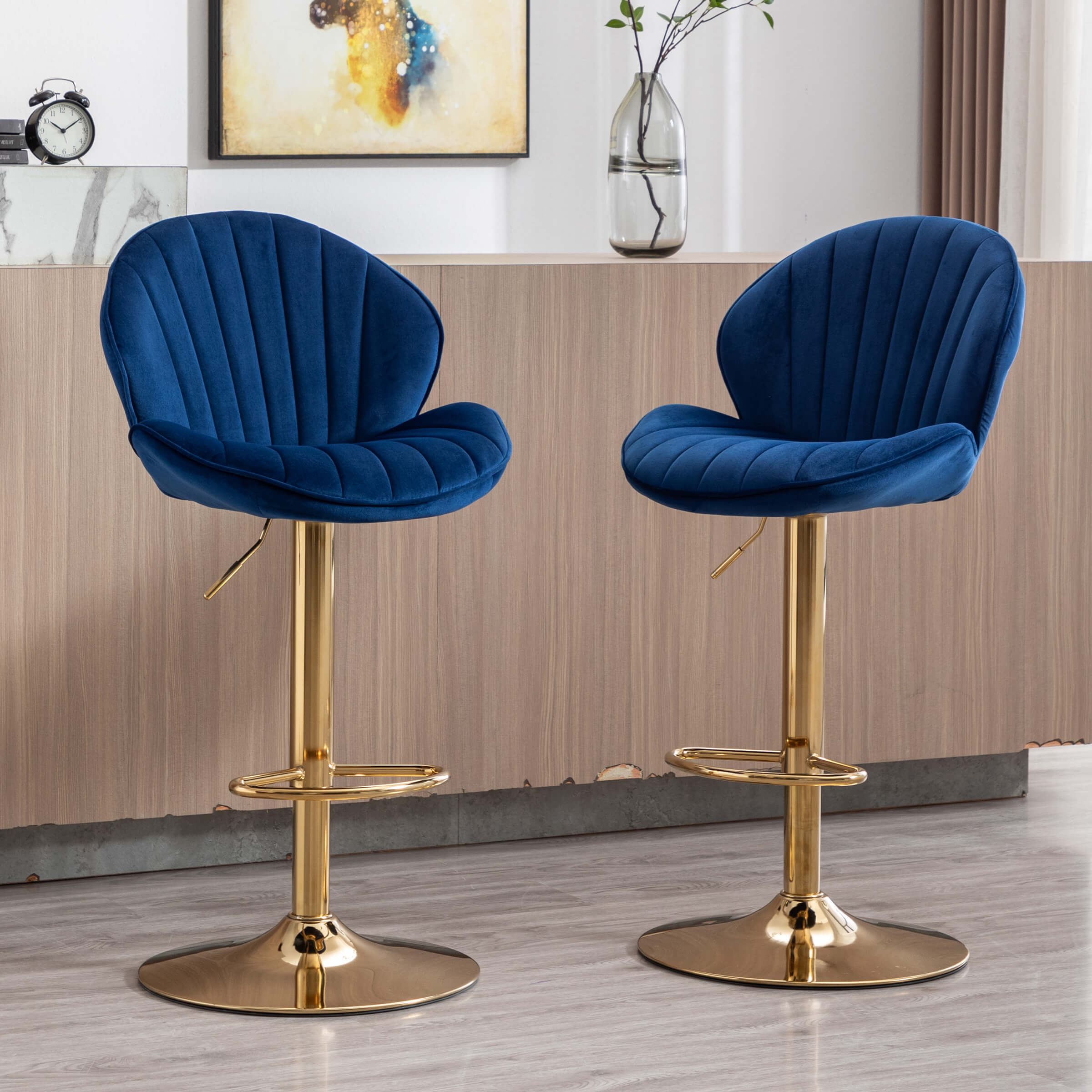 EALSON Modern Adjustable Swivel Bar Stools Set of 2 - 9022AB