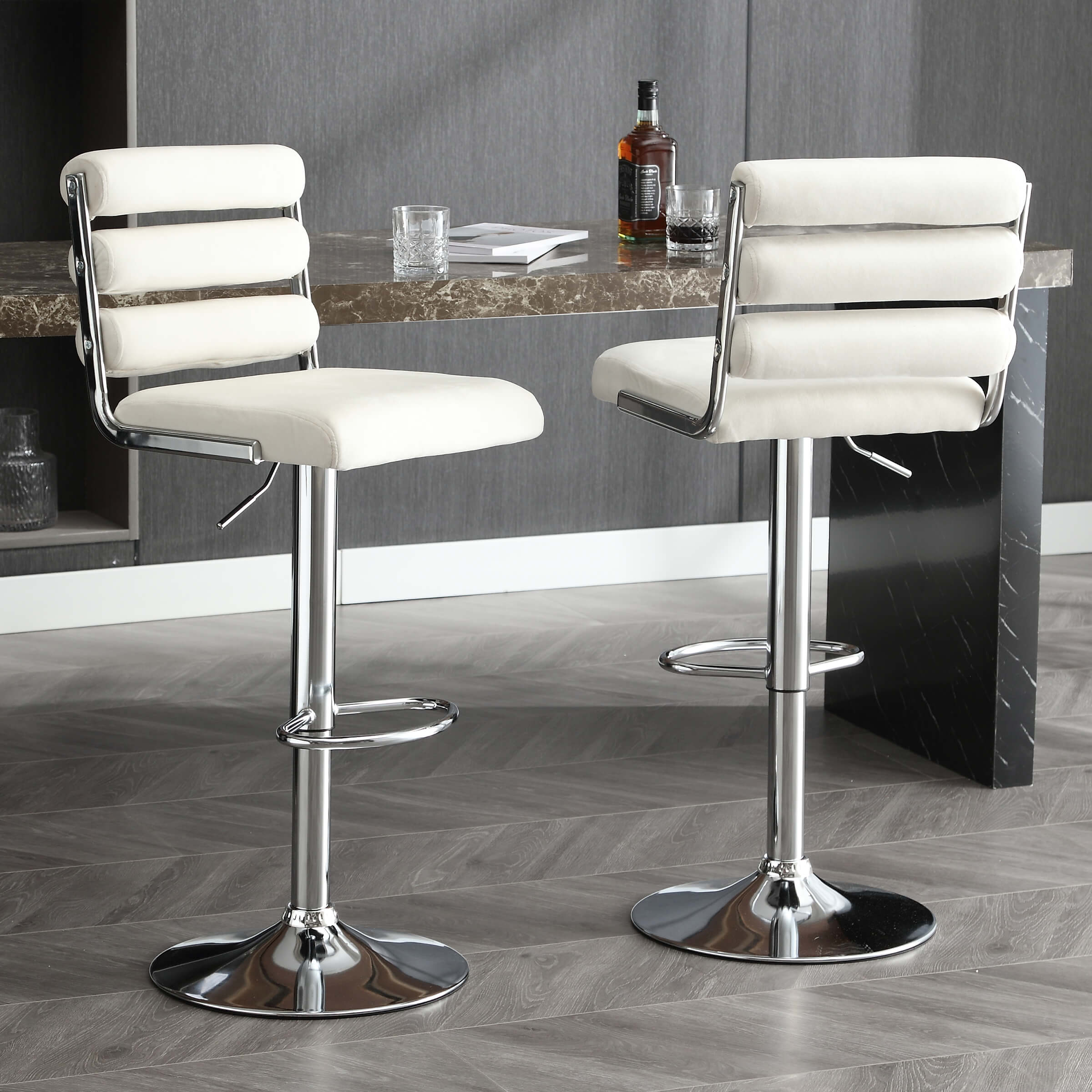 EALSON Glam Adjustable Swivel Bar Stools Set of 2 - 1715AB