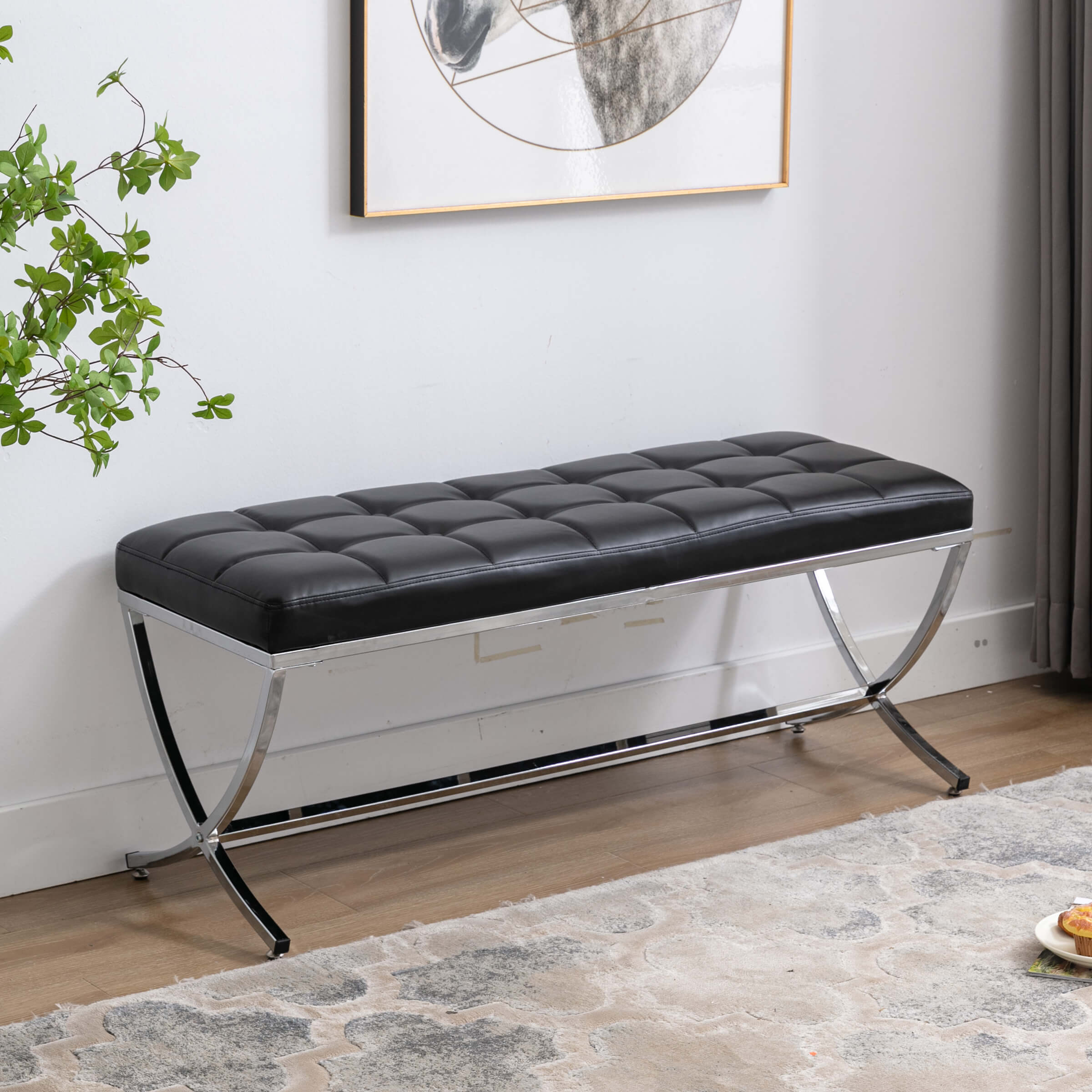 EALSON Modern Button Tufted Entryway Bench - 3075BH