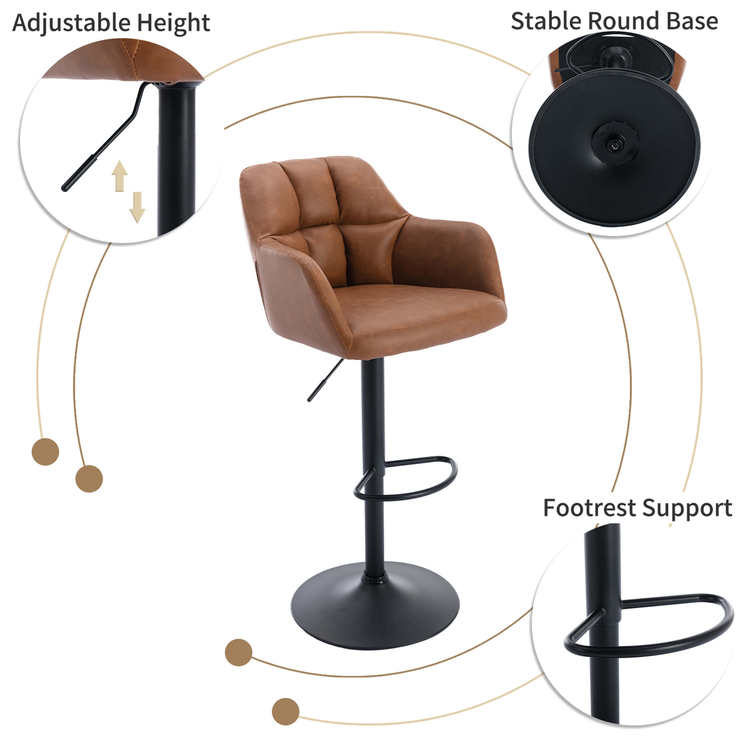 EALSON Modern Swivel Bar Stools Set of 2 - 5117