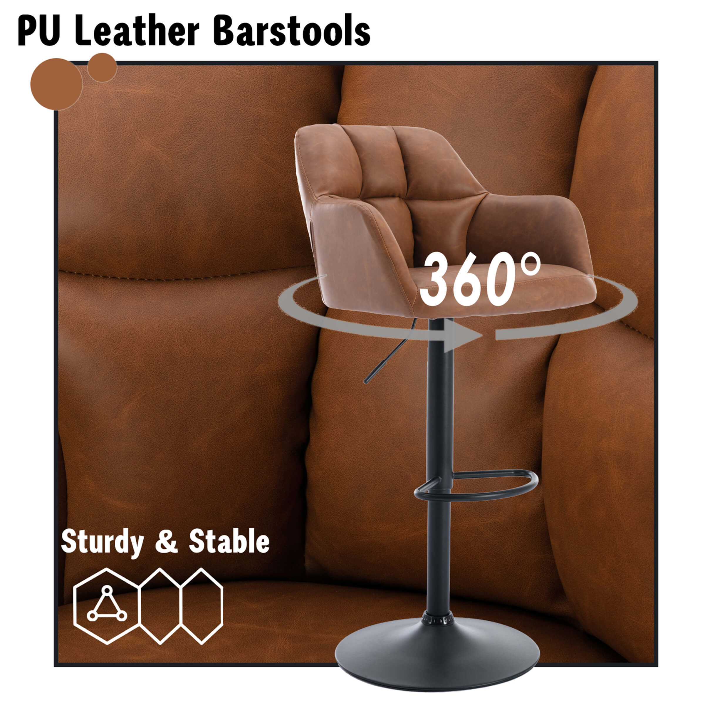 EALSON Modern Swivel Bar Stools Set of 2 - 5117