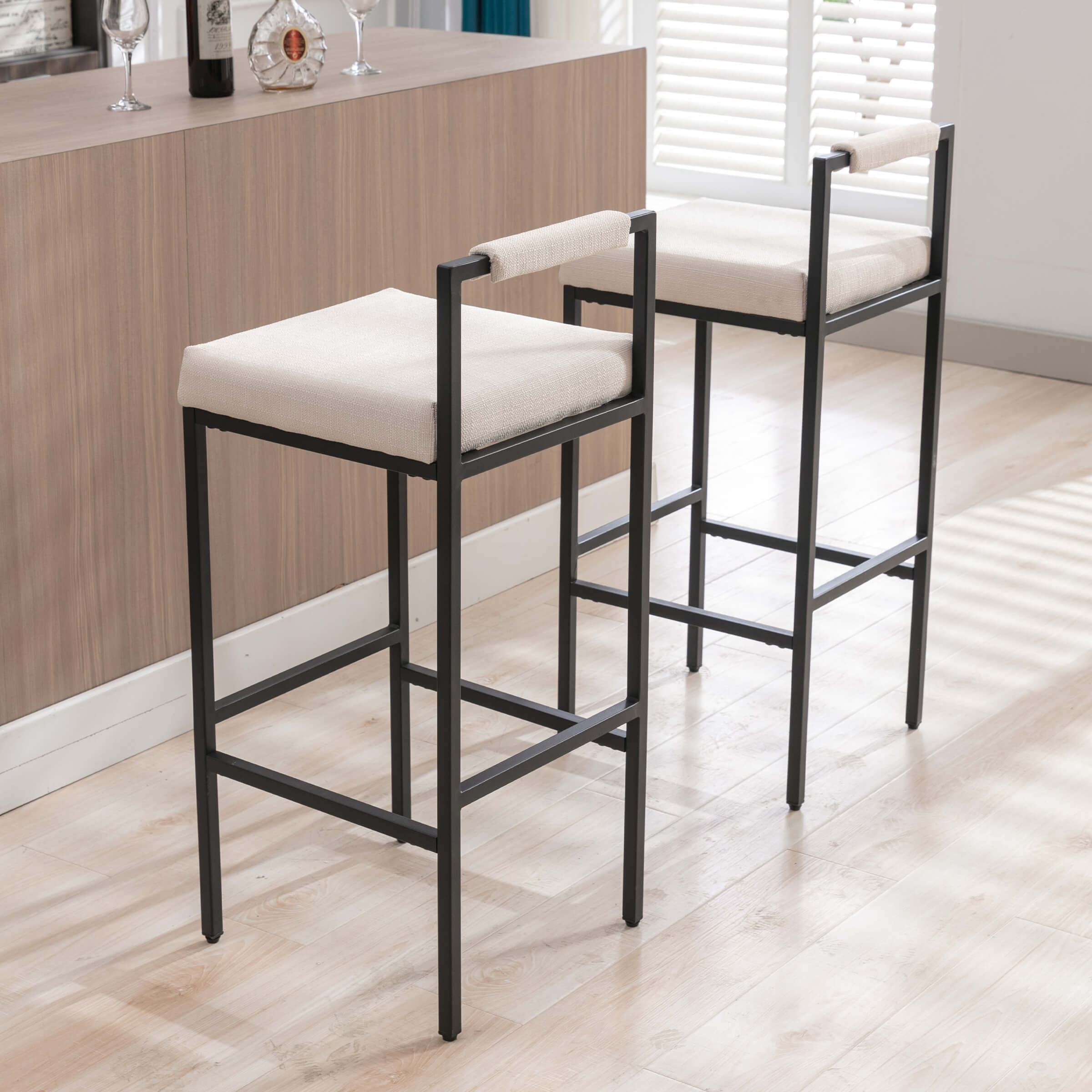 EALSON Modern Low Back Bar Stools Set of 2 - 8674BS