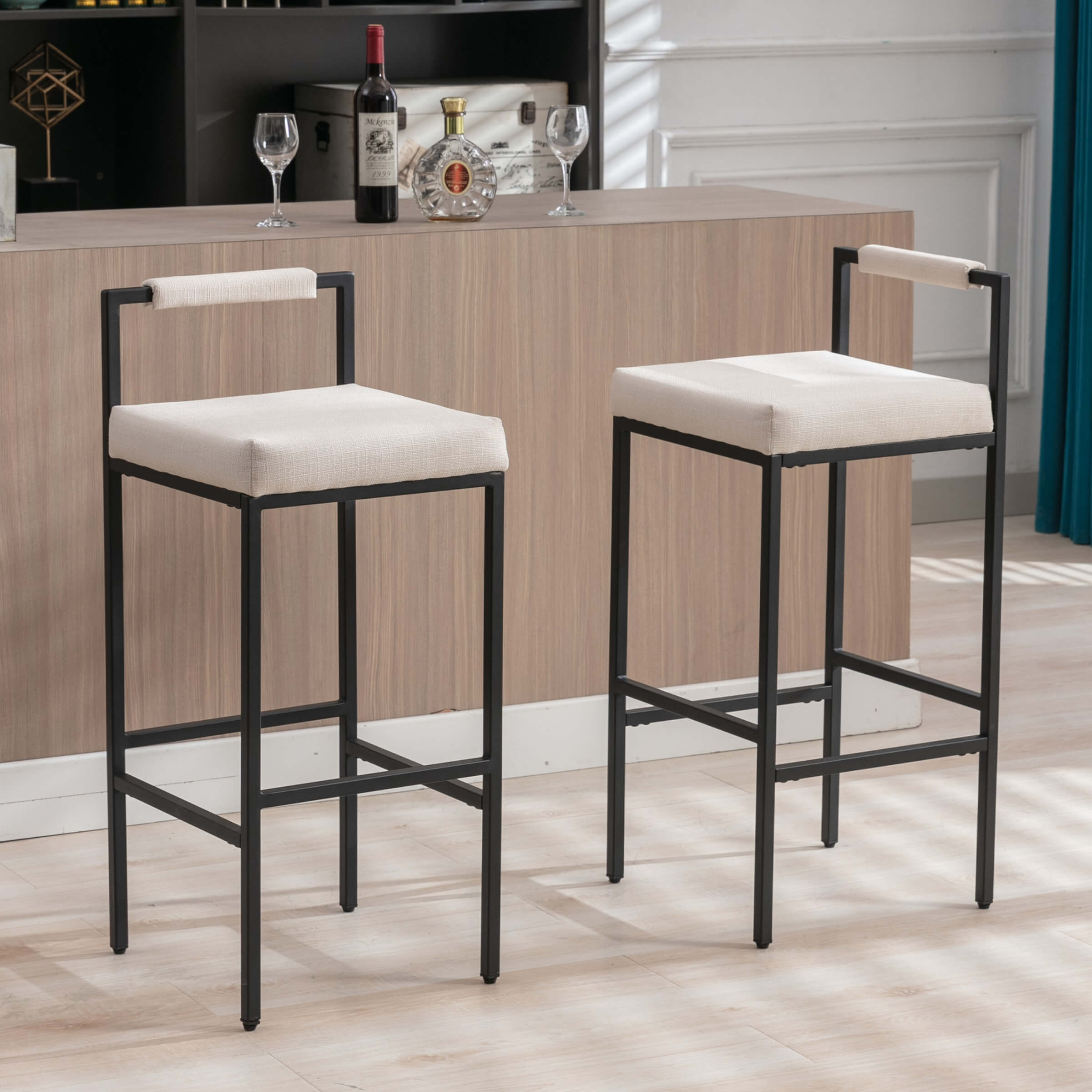 EALSON Modern Low Back Bar Stools Set of 2 - 8674BS