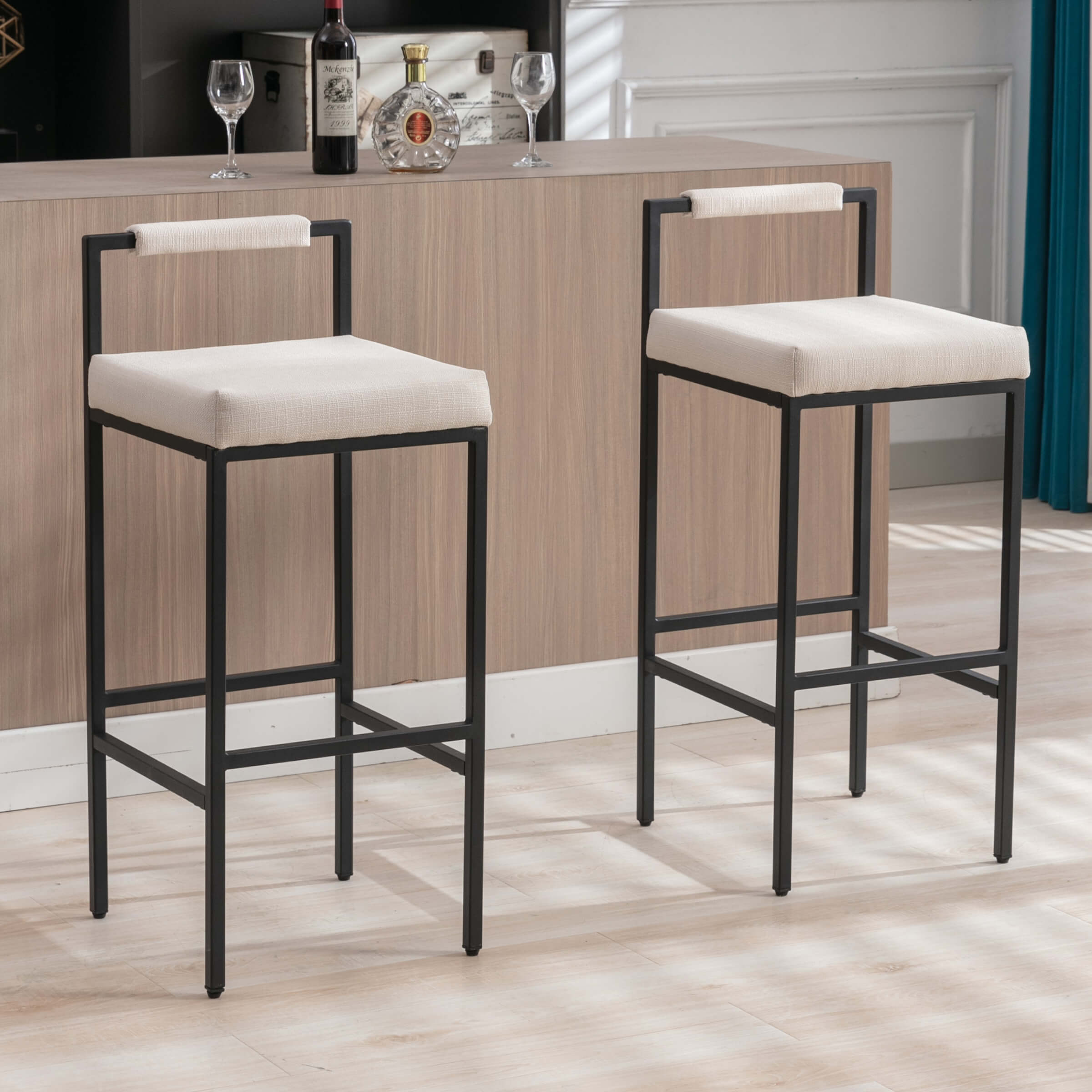 EALSON Modern Low Back Bar Stools Set of 2 - 8674BS