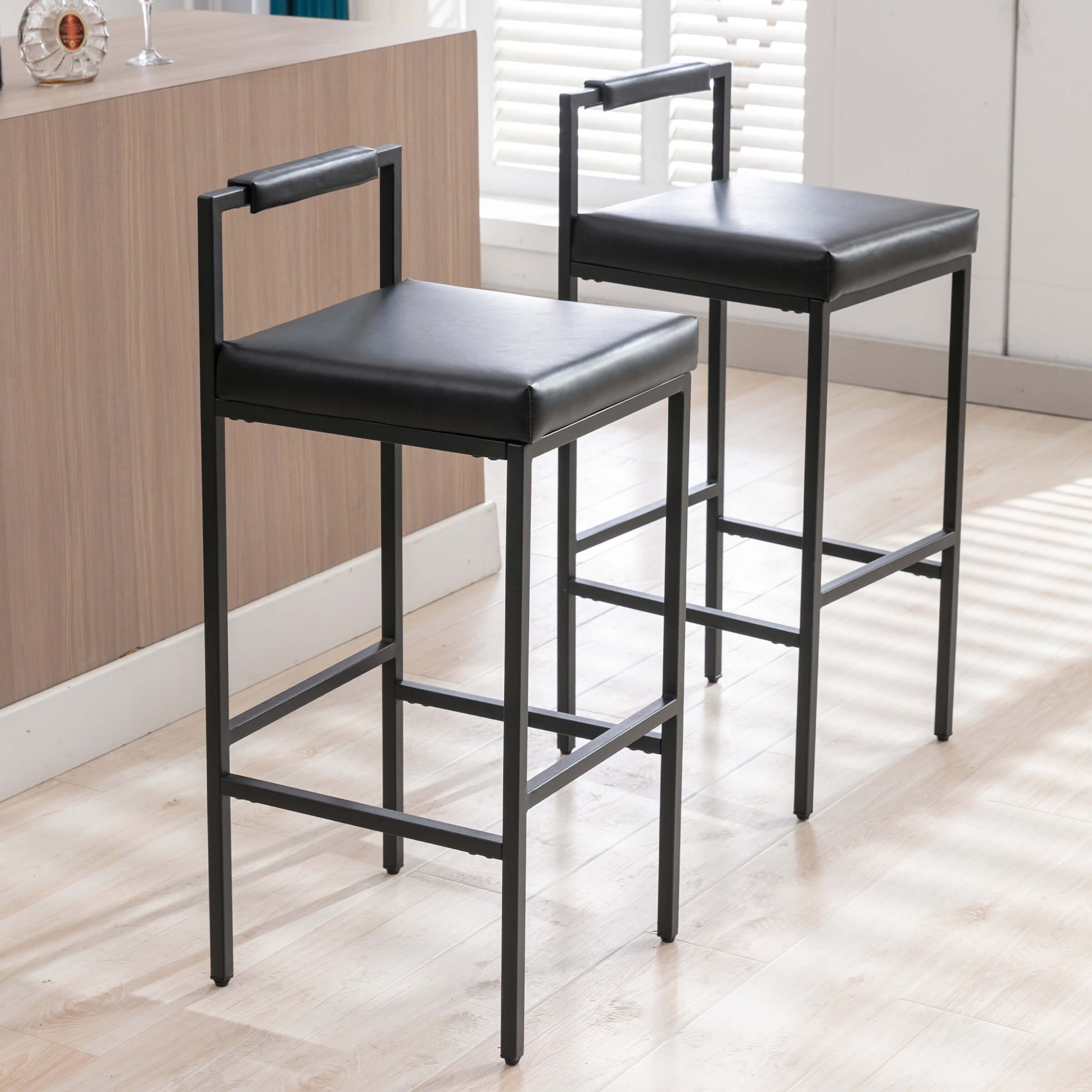 EALSON Modern Low Back Bar Stools Set of 2 - 8674BS