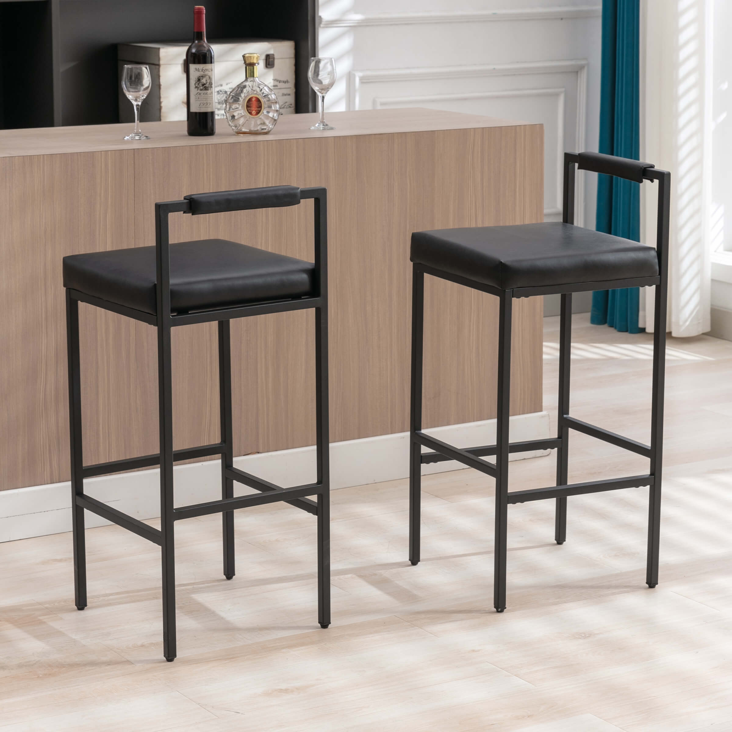 EALSON Modern Low Back Bar Stools Set of 2 - 8674BS
