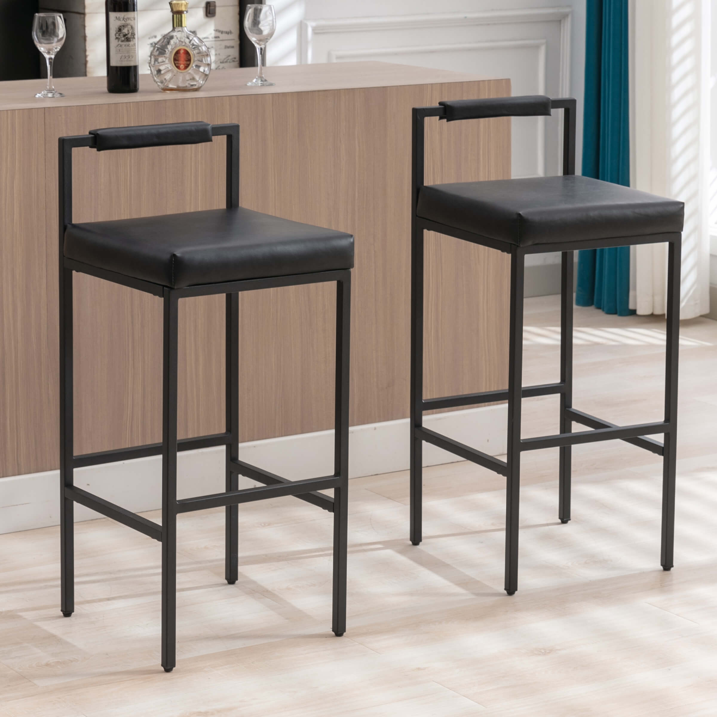 EALSON Modern Low Back Bar Stools Set of 2 - 8674BS