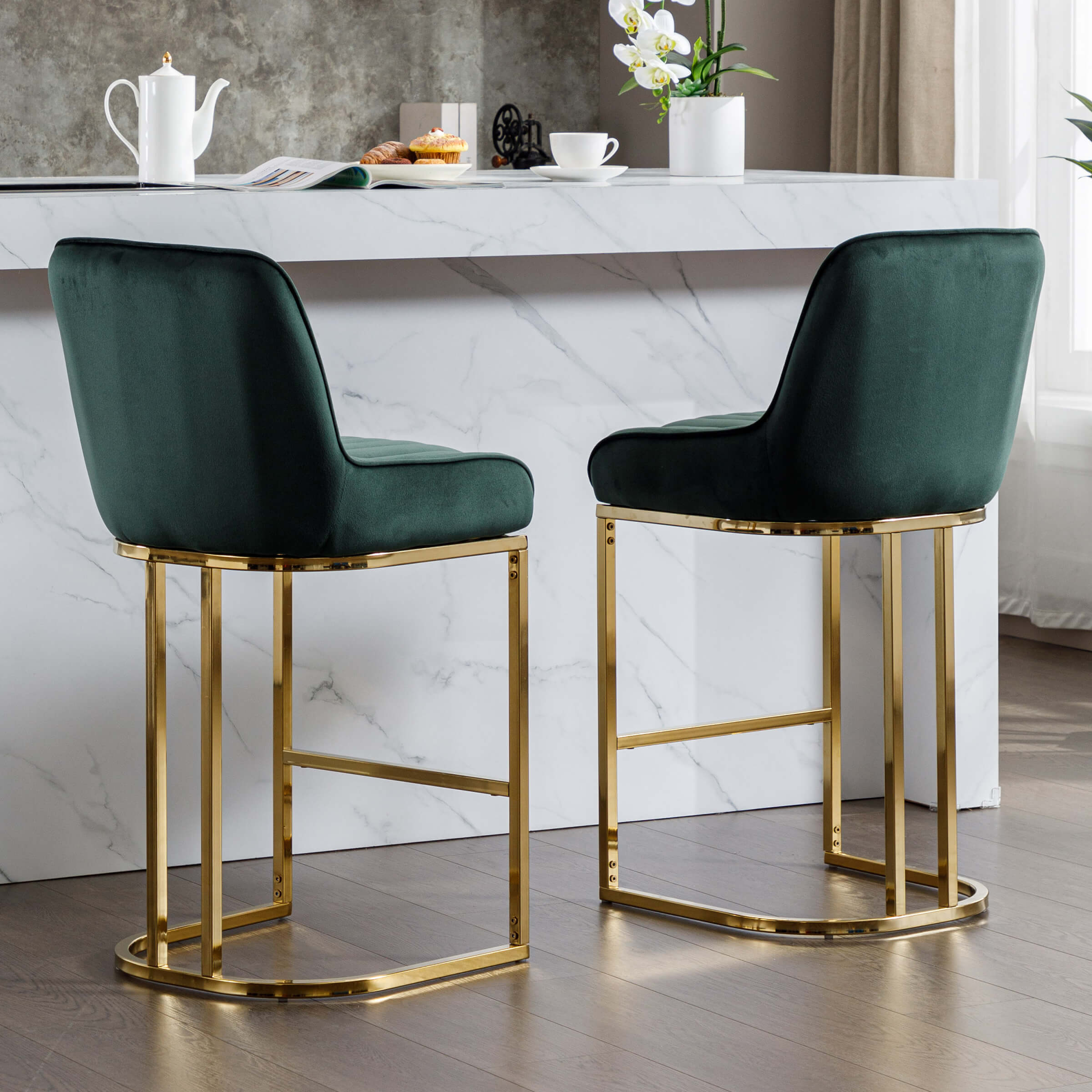 EALSON Modern Tufted Counter Stools Set of 2 - 9043CS
