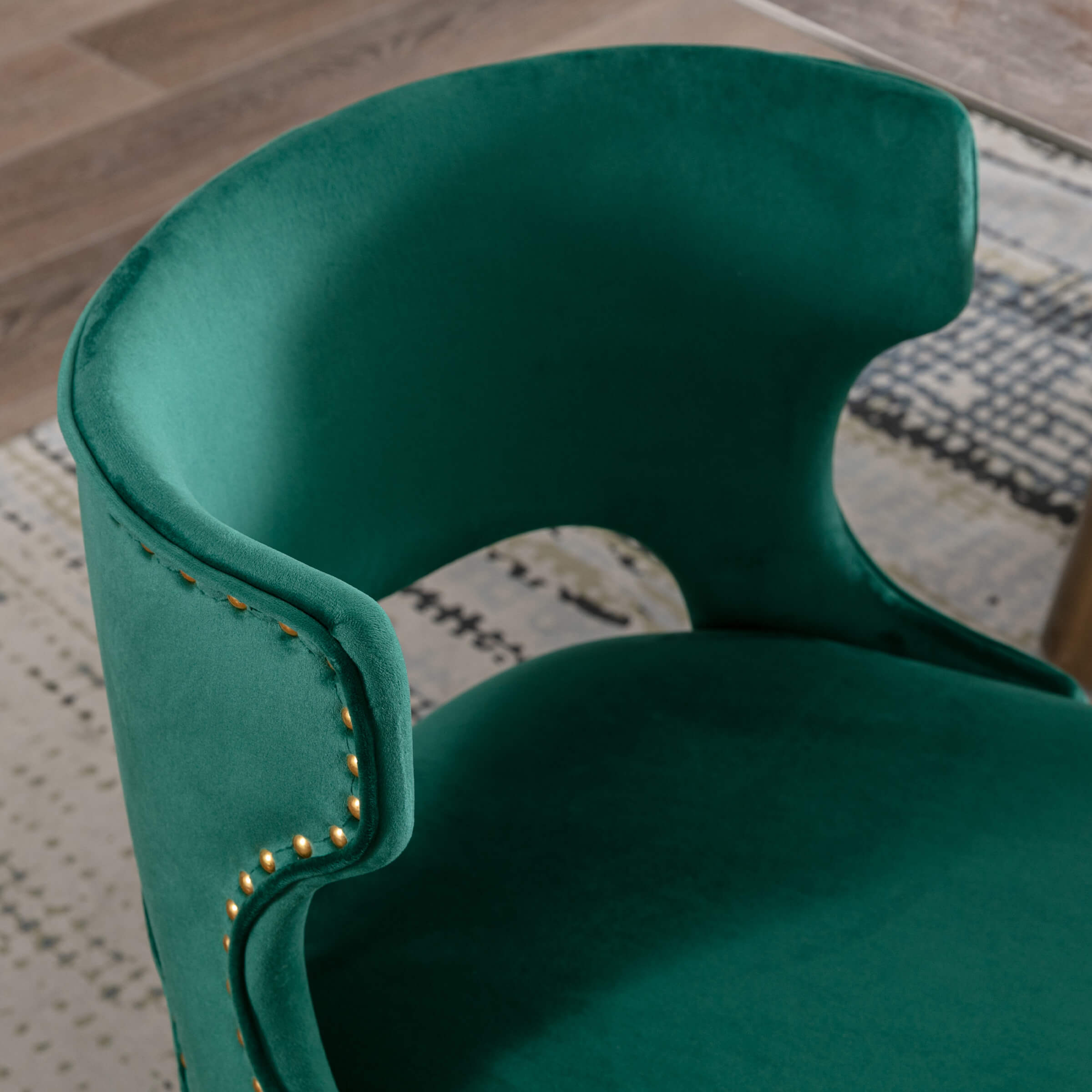 EALSON Modern Velvet Gold Metal Legs Dining Chairs Set of 2 - 60271DC