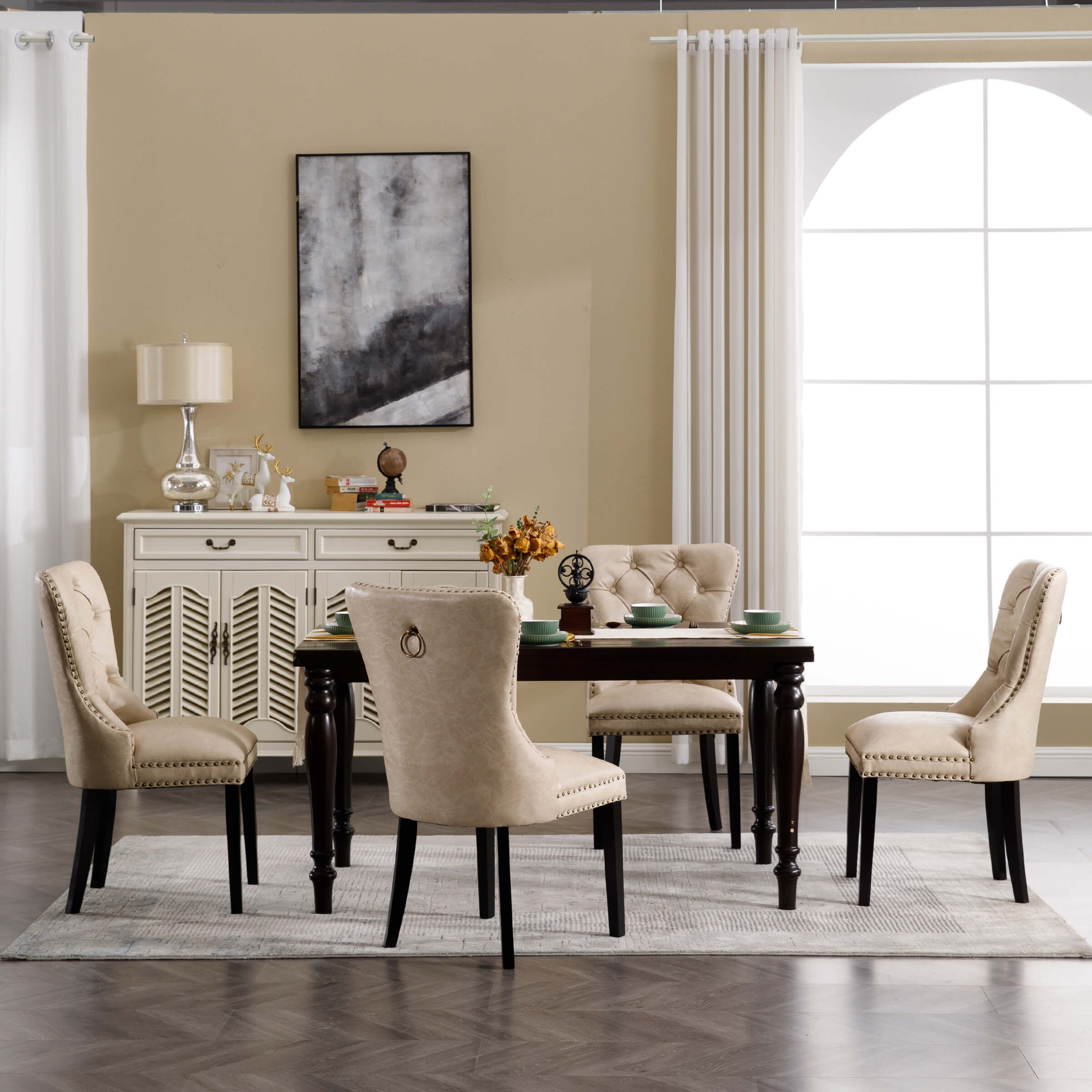 Kmax Mufted Leather Dining Chairs Set of 2 - 1029DC